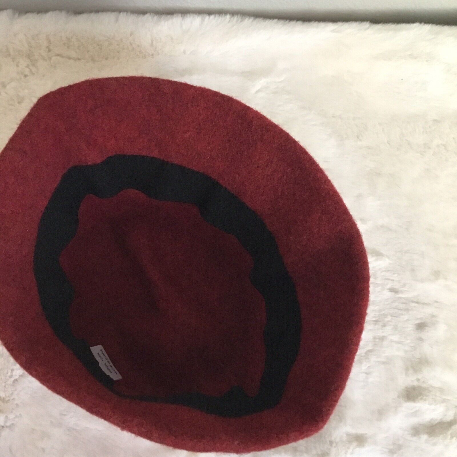 (di)vision 100% Wool Hat Stunning Red bowler bucket Hat Derby Church Size ONE SIZE - 3 Thumbnail