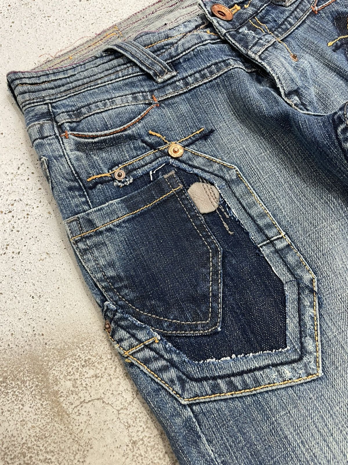 PPFM + Tough Jeansmith Light Mud Heavy Stiching Rare Design Size US 26 / EU 42 - 9 Thumbnail