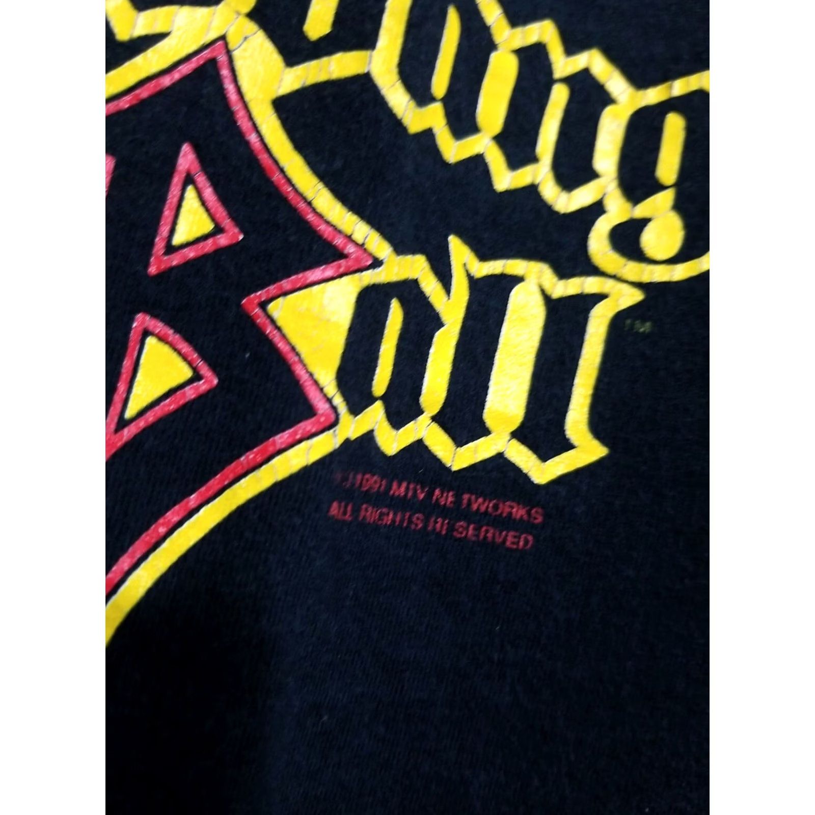 Bally VINTAGE HeadBangers Ball MTV Shirt XL 1991 Mens T-Shirt 90s Black Distressed Graphic Size US XL / EU 56 / 4 - 3 Thumbnail