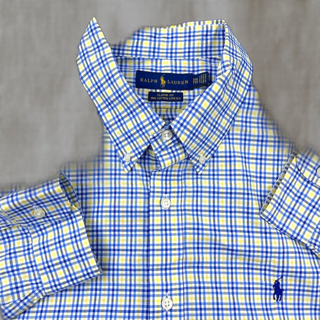 Ralph Lauren Ralph Lauren Button-Up Shirt Men 2XL Blue Yellow Plaid Stretch Cotton Long Sleeve Classic Size US XXL / EU 58 / 5 - 1 Thumbnail