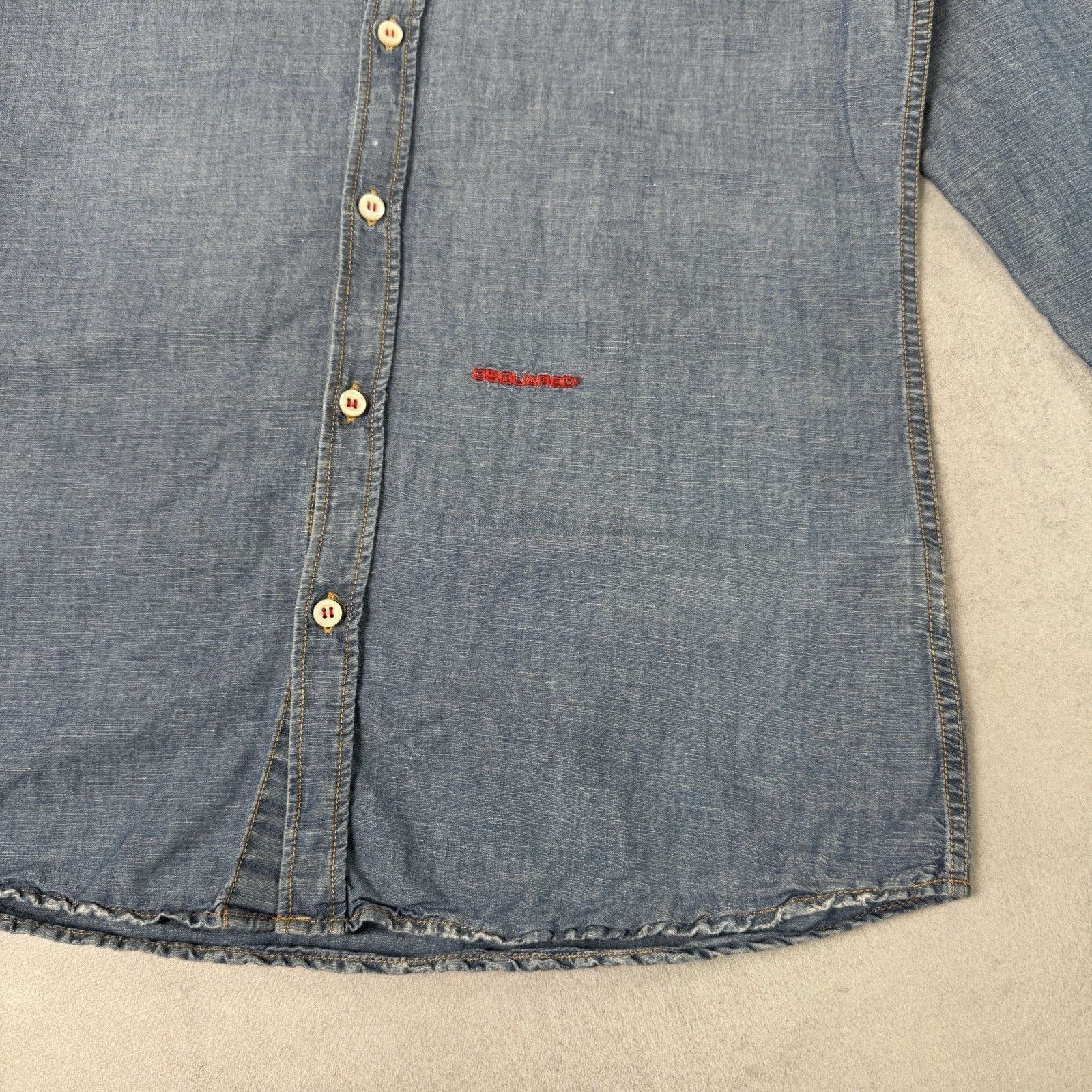 Dsquared2 Dsquared2 Men Denim Shirt Size 46 Blue Cotton Size US M / EU 48-50 / 2 - 4 Thumbnail
