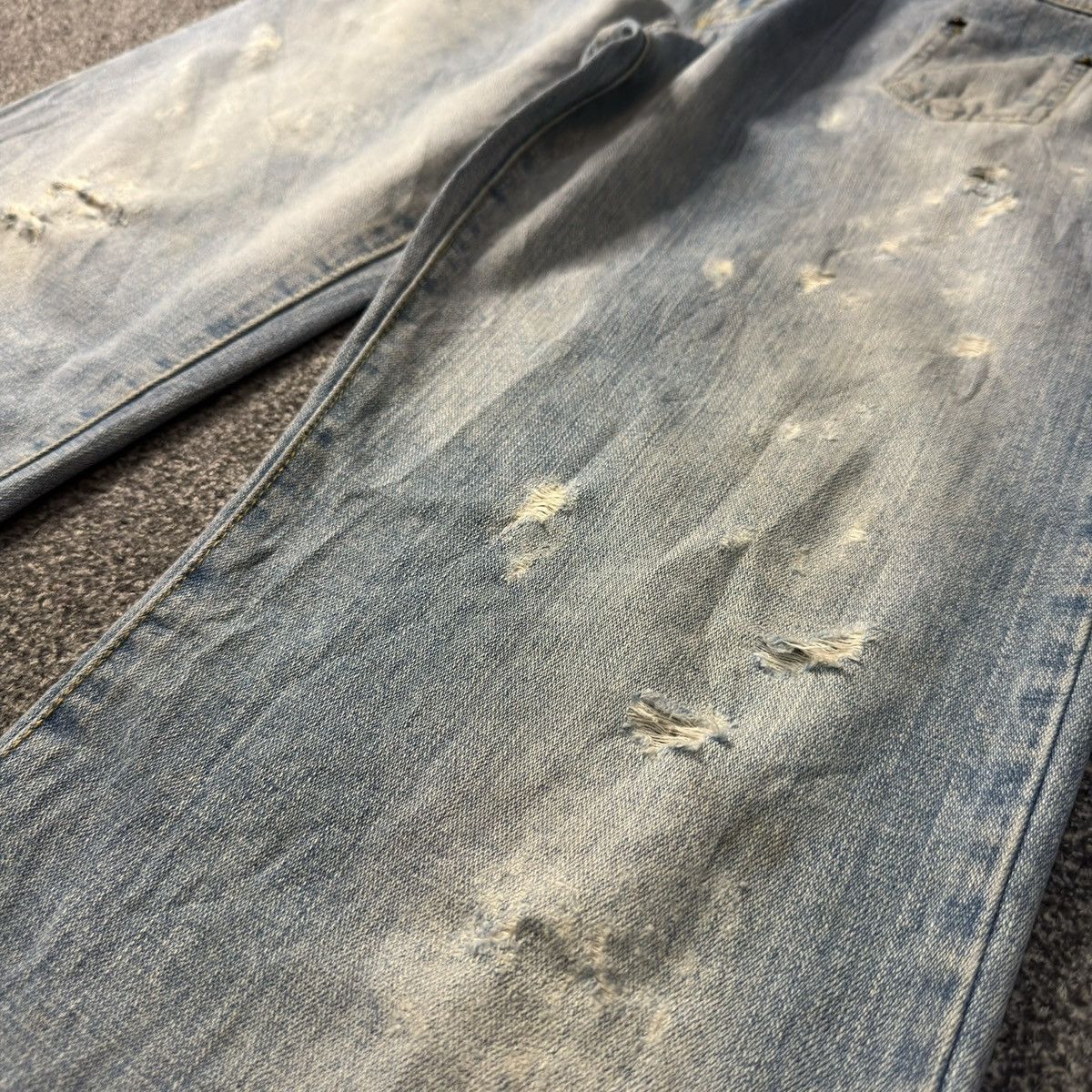 Dolce & Gabbana Vintage Rare 90s Blue Faded Distressed Denim Size US 34 / EU 50 - 7 Thumbnail