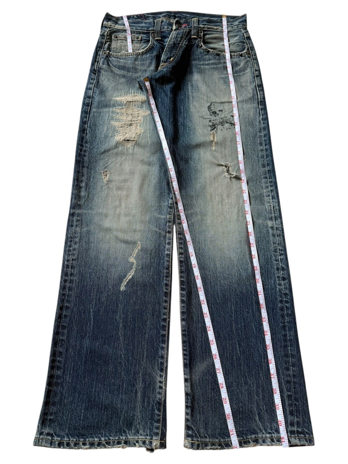 Edwin Vintage Edwin 504 Punk Distressed Baggy Jeans Size US 31 - 7 Thumbnail