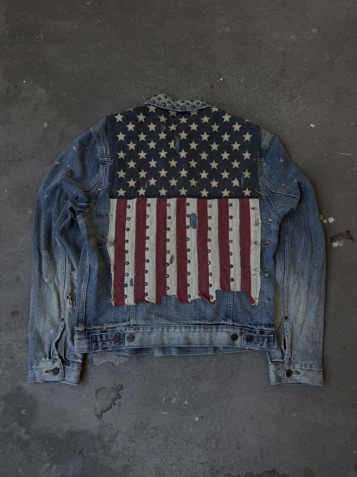 Denim & Supply Ralph Lauren 2000s Ralph Lauren Denim&Supply Pins studded usa flag jacket Size US L / EU 52-54 / 3 - 1 Thumbnail