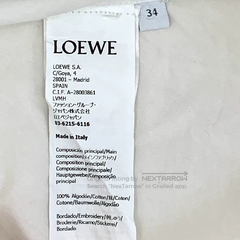 Loewe Loewe White Cotton Collar Single-Breasted Long Sleeve Shir Size XXS / US 00 / IT 34 - 7 Thumbnail