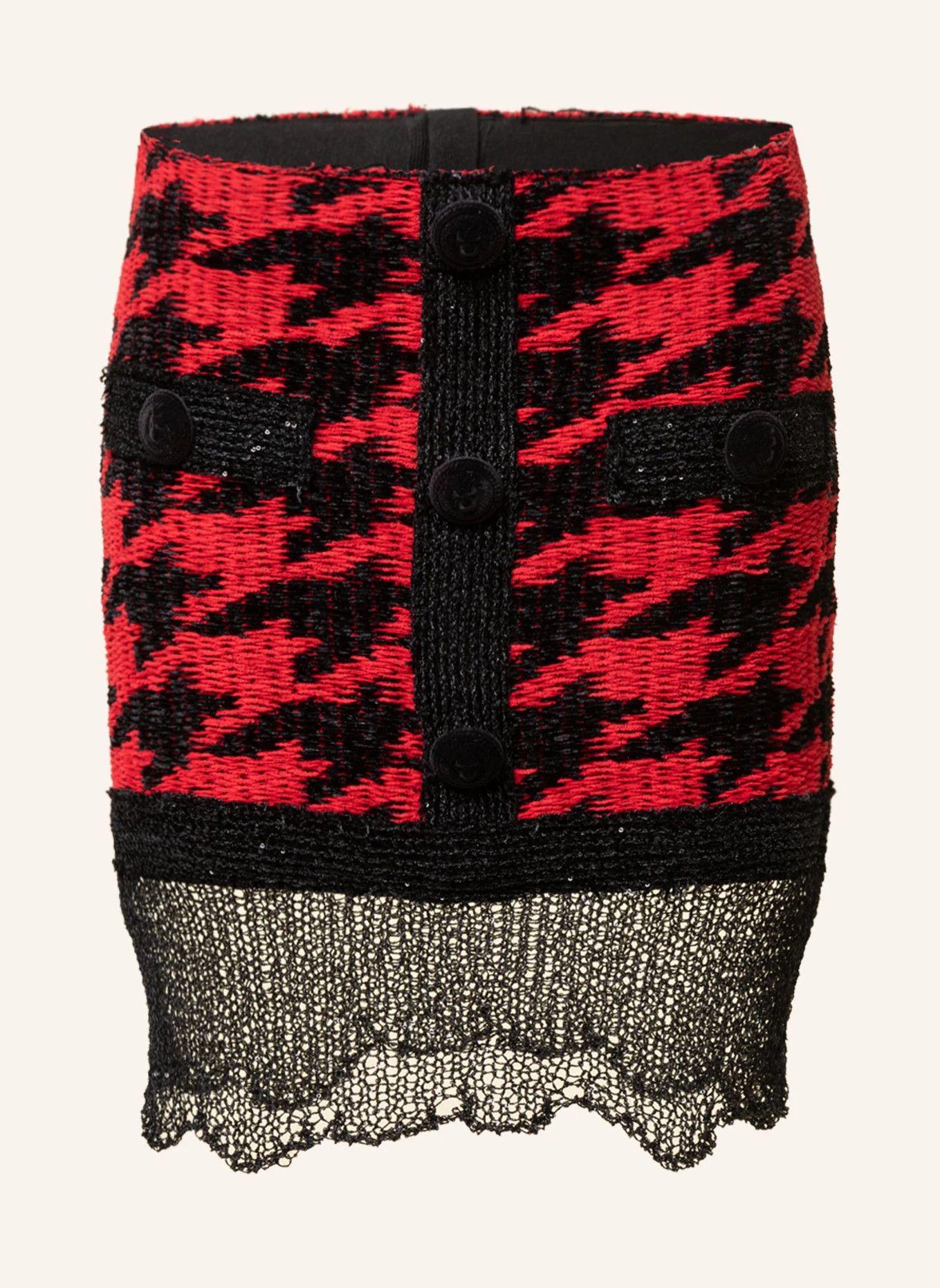 Balmain o1y0625 Mini Skirt in Red/Black Size 28" / US 6 / IT 42 - 1 Thumbnail