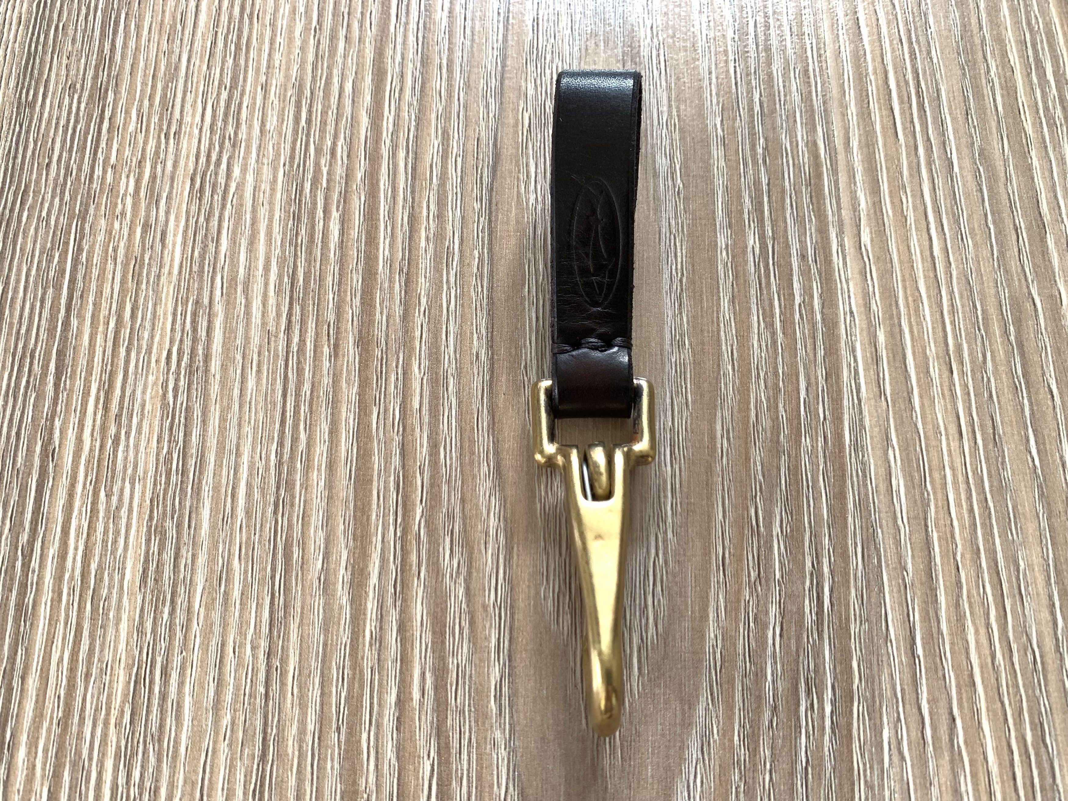 Handmade Leather Medium Black Keychain With Carabiner Size ONE SIZE - 3 Thumbnail