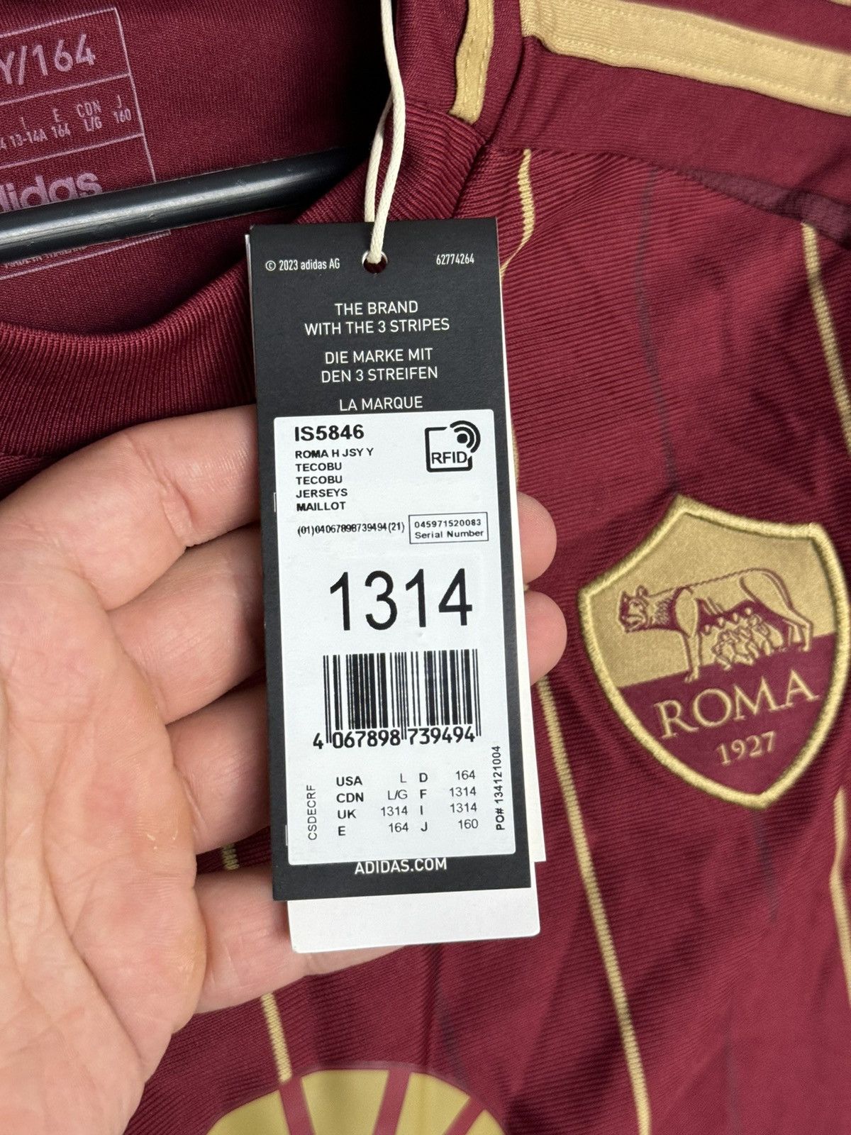 Adidas KIDS New AS Roma 24/25 Home Football Jersey T-Shirt Size US XS / EU 42 / 0 - 11 Thumbnail