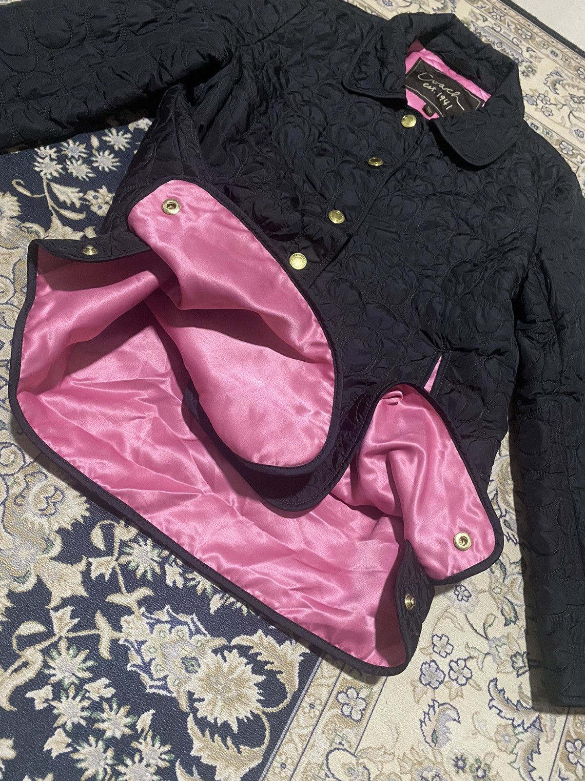 Coach OG Coach Nylon Black Quilted Monogram C Light Jacket Size US M / EU 48-50 / 2 - 4 Thumbnail