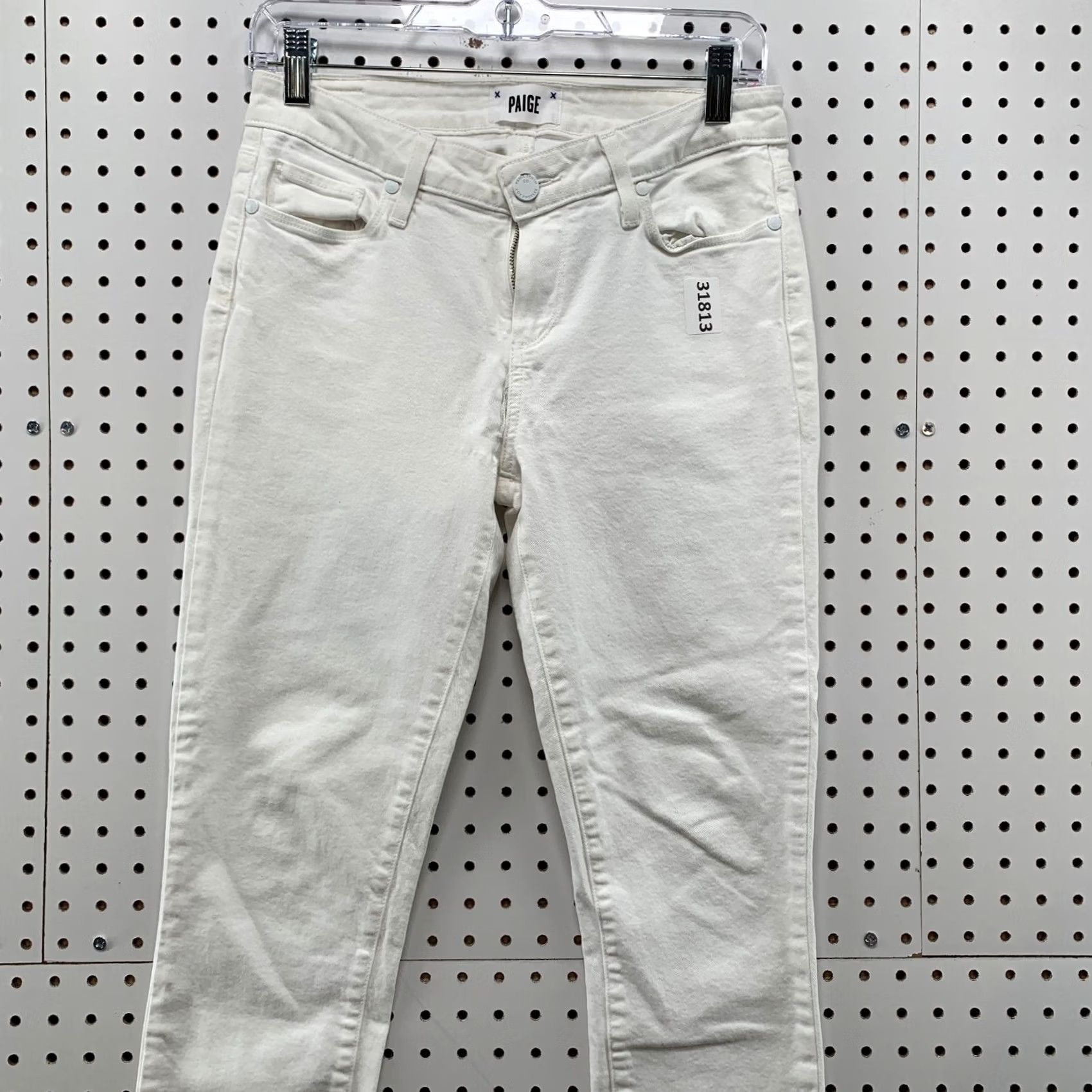 Paige Paige Verdugo Crop Skinny Slim Fit Jeans Womens White Size 28X26 Size 28" / US 6 / IT 42 - 2 Thumbnail