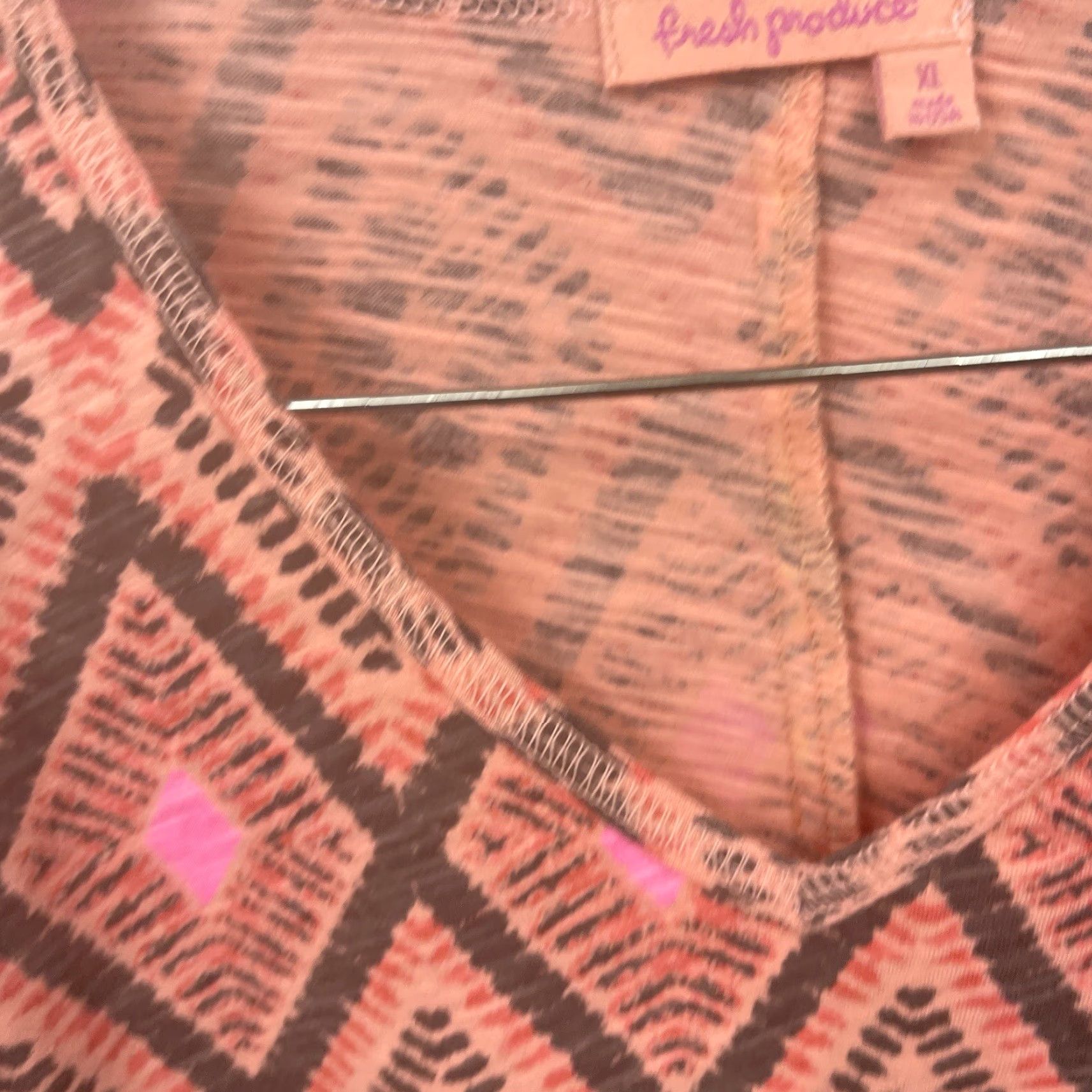 Vintage Fresh Produce Geometric Orange Tunic Womens XL Shirt Size XL / US 12-14 / IT 48-50 - 7 Thumbnail