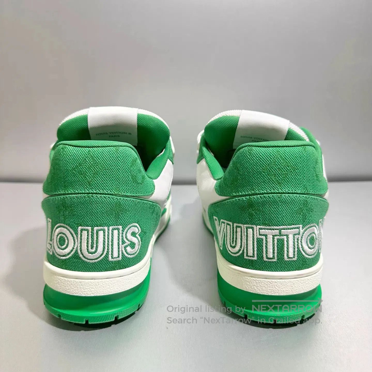 Louis Vuitton Green and White Lowtop Sneakers Size 9. Size US 9 / EU 42 - 5 Thumbnail