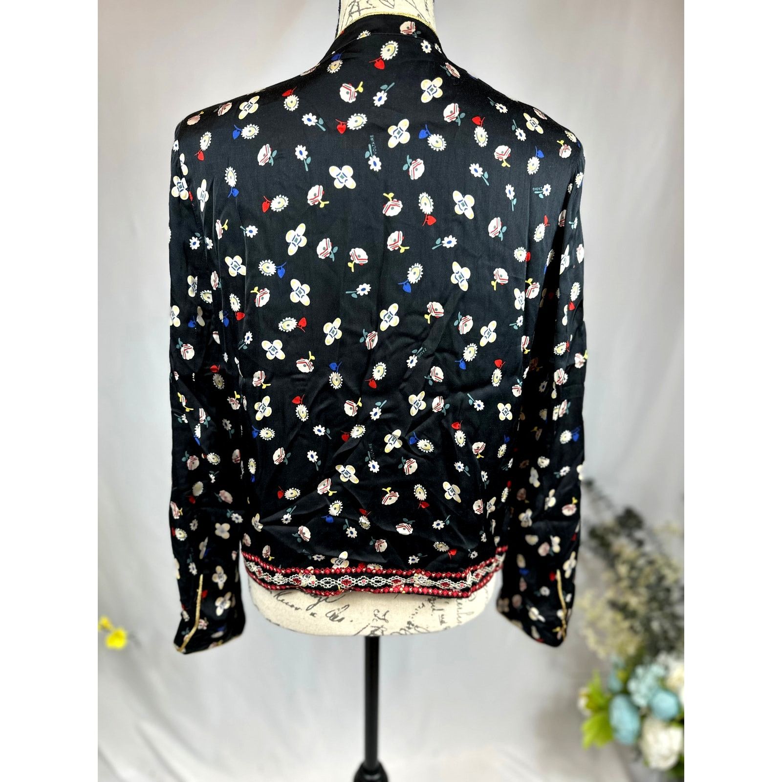 Zadig & Voltaire Zadig & Voltaire Vendrix Floral-Print Open-Front Jacket 38M Size M / US 6-8 / IT 42-44 - 13 Thumbnail