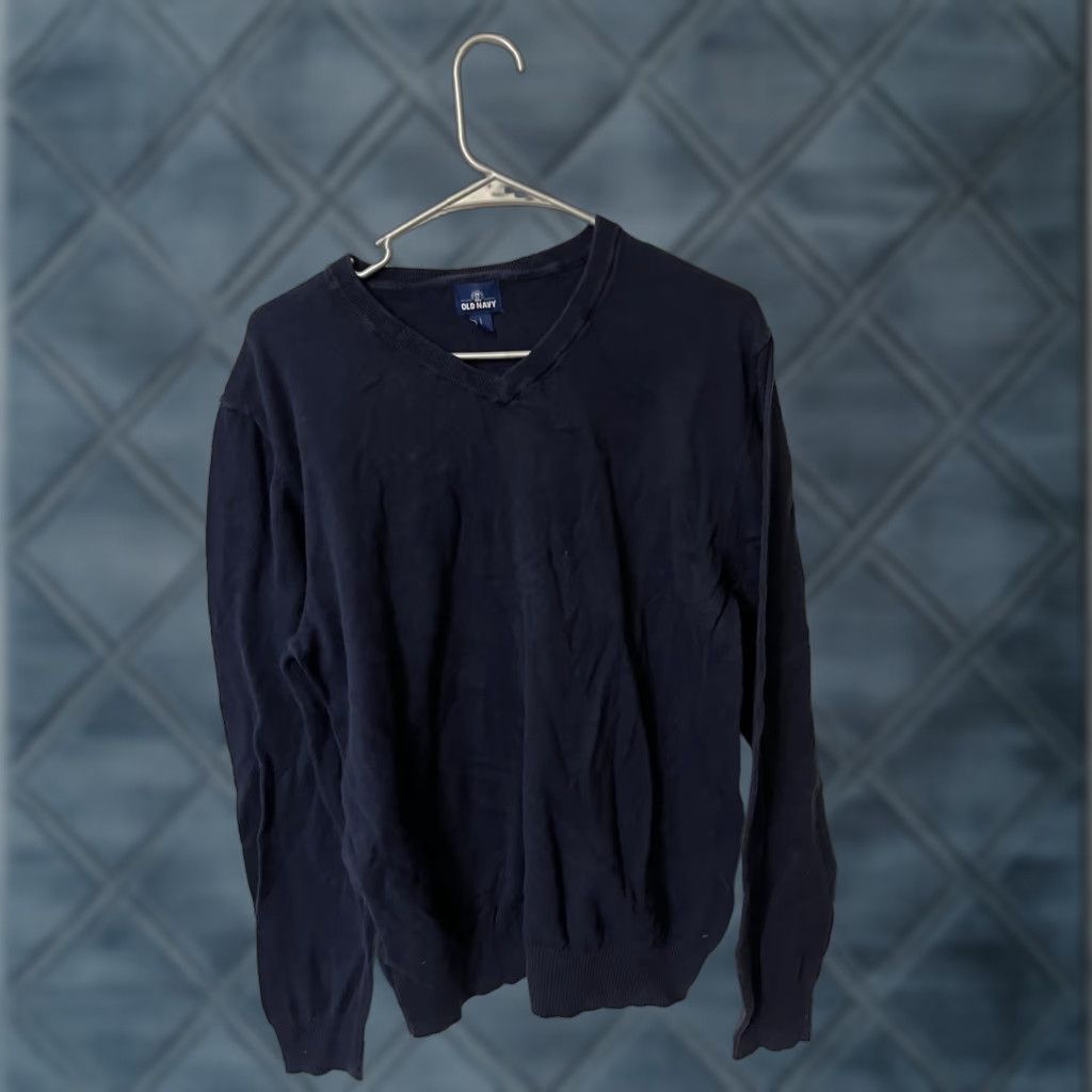 Old Navy Old Navy Mens Sweater Shirt? No, it's a Long Sleeve V-Neck Lightweight Cotton Blend Pullover Size Large – Blue, Regular Fit, Knit Top Size US L / EU 52-54 / 3 - 1 Thumbnail