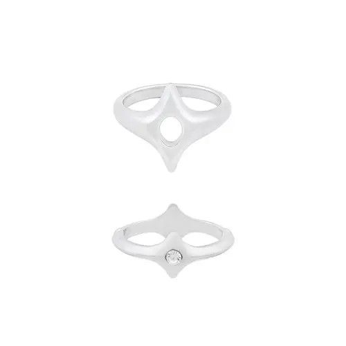 Jewelry Silver Geometric Modern Rings, Unique Statement Jewelry Size ONE SIZE - 6 Thumbnail