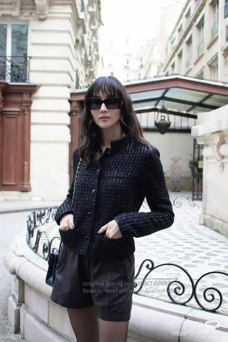 Chanel Chanel 25c sequin heavy industry black jacket Size XXS / US 00 / IT 34 - 6 Thumbnail