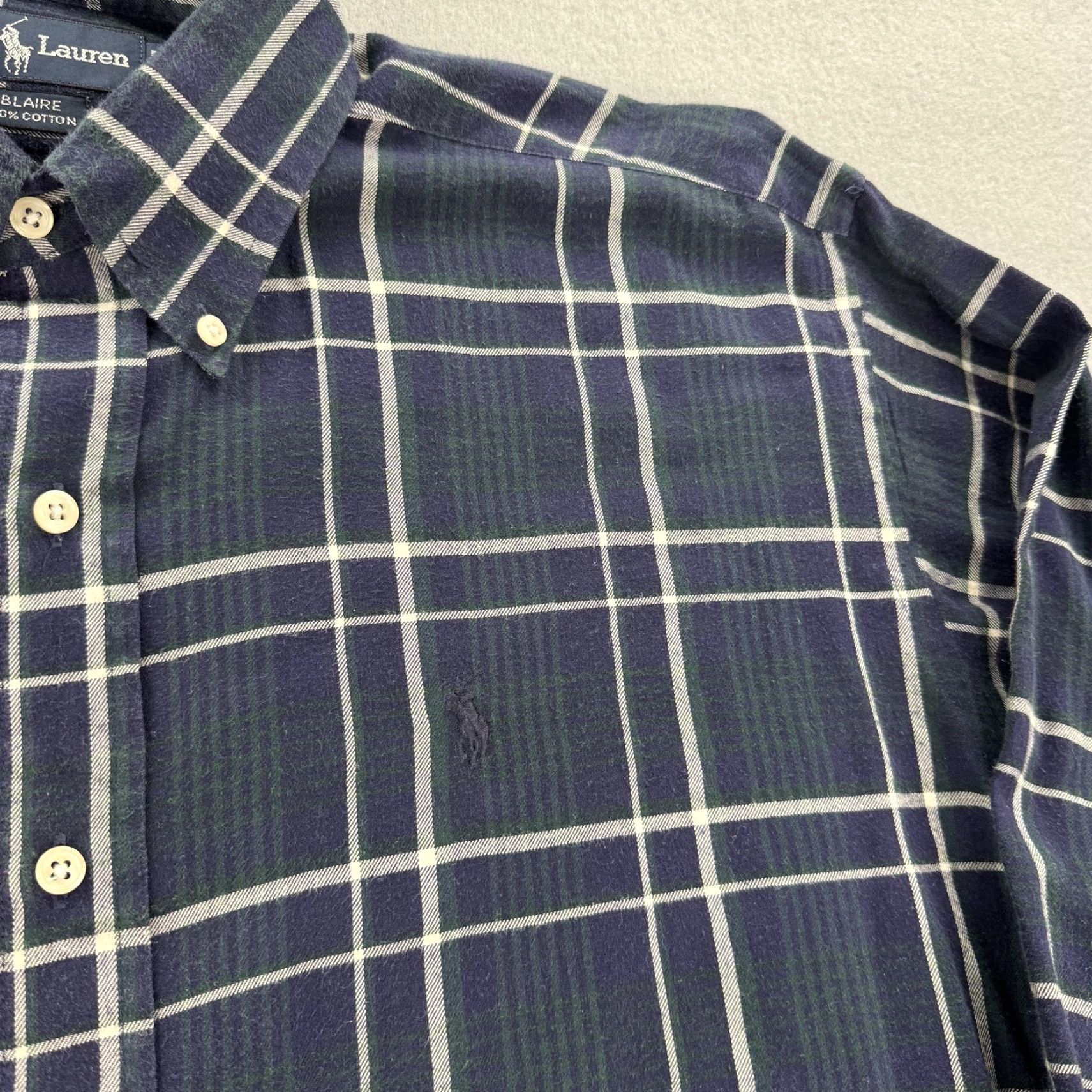 Ralph Lauren Ralph Lauren Shirt Mens Medium Blue Green Plaid Blaire Button Down Long Sleeve) Size US M / EU 48-50 / 2 - 2 Thumbnail