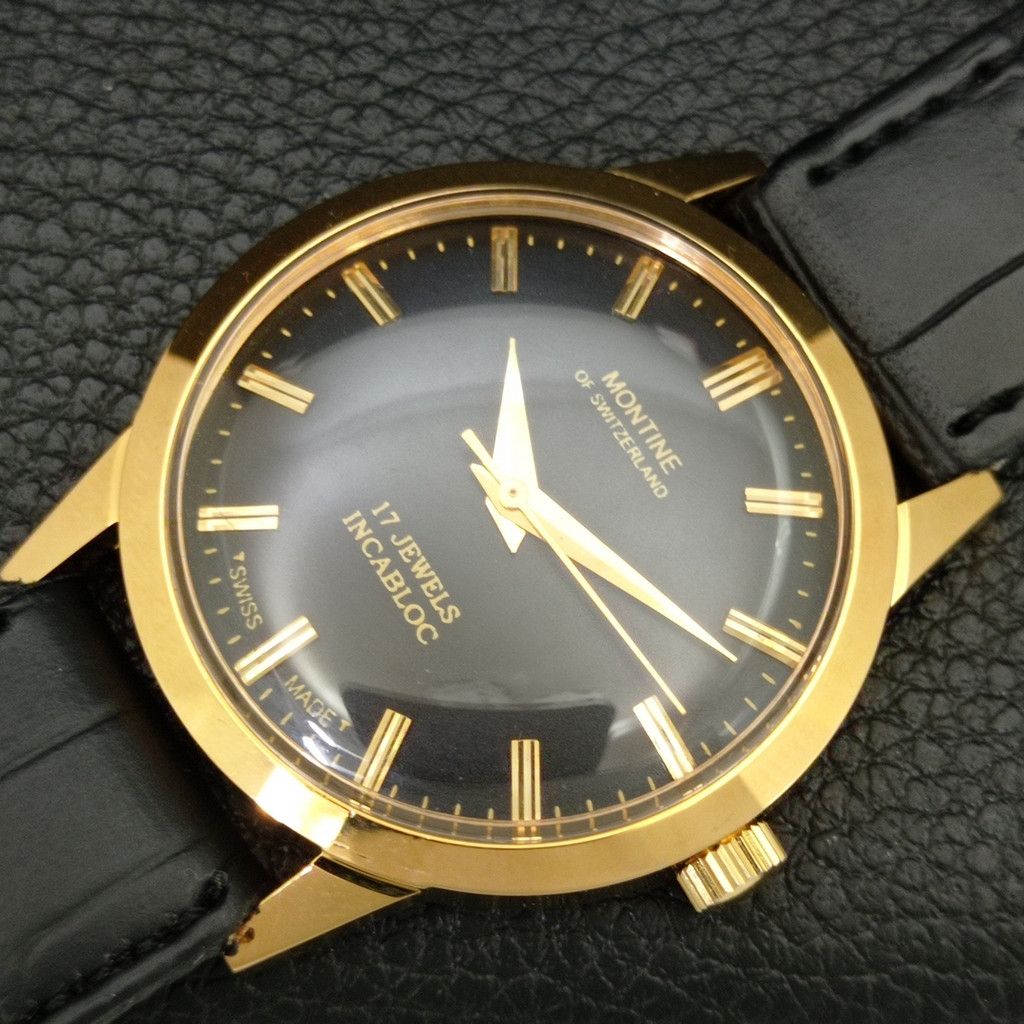 Other VINTAGE MONTINE HAND-WINDING SWISS MENS WATCH a444151 Size 38 - 6 Thumbnail