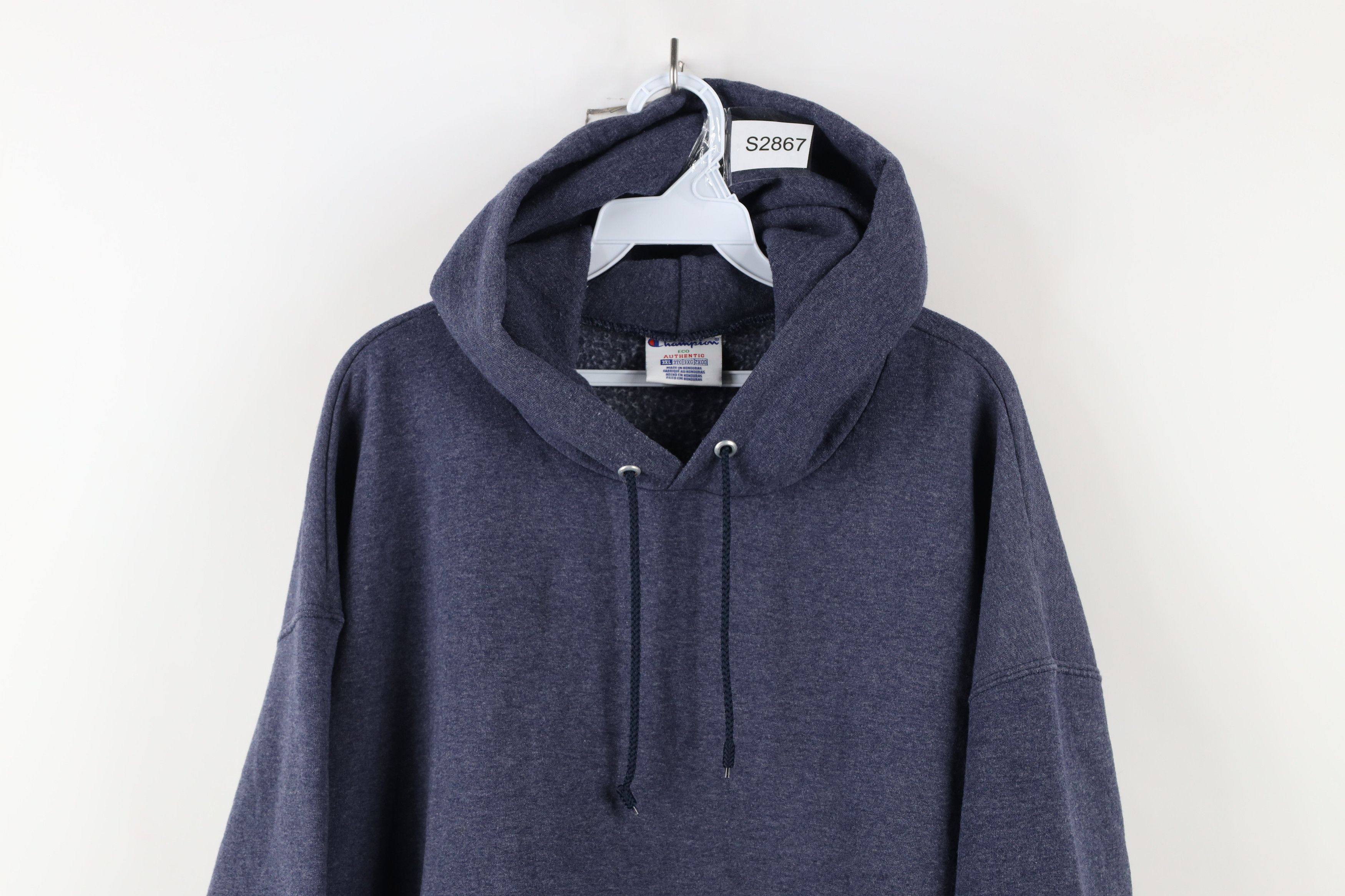 Champion × Vintage Vintage Champion Blank Hoodie Sweatshirt Heather Blue Size US XXL / EU 58 / 5 - 2 Thumbnail