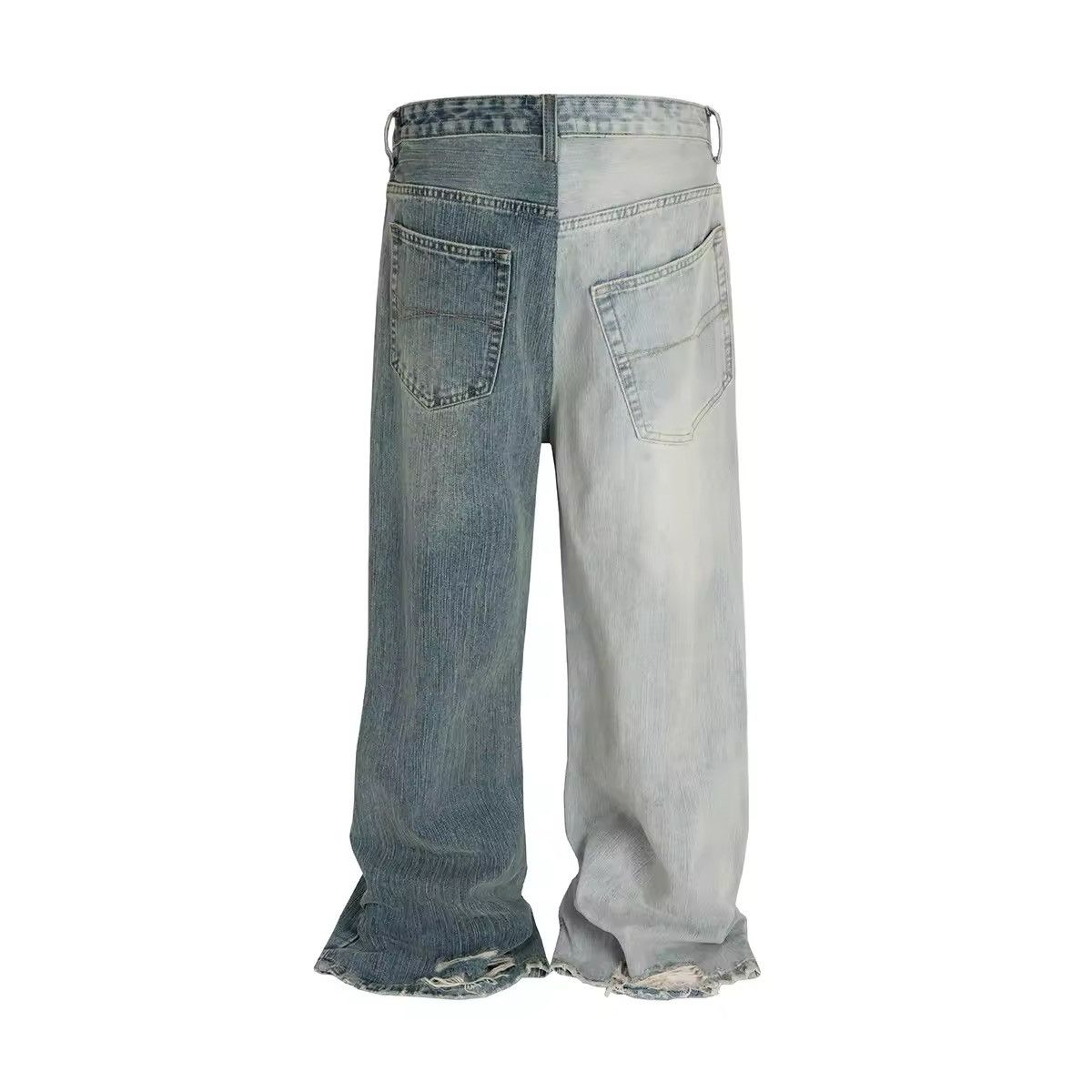 Japanese Brand × Jean Asymmetric Patchwork Drawstring Loose Jeans Size US 30 / EU 46 - 2 Thumbnail