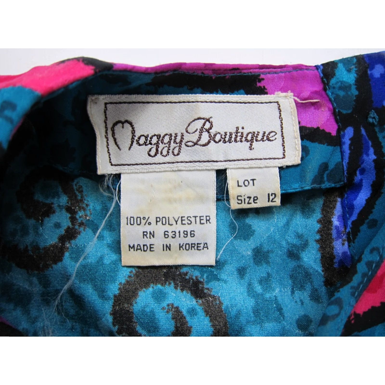 Vintage Vtg Maggy Boutique Green Blue Pink Floral Short Sleeve Pleated Sheath Dress 12 Size 34" / US 12 / IT 48 - 4 Thumbnail