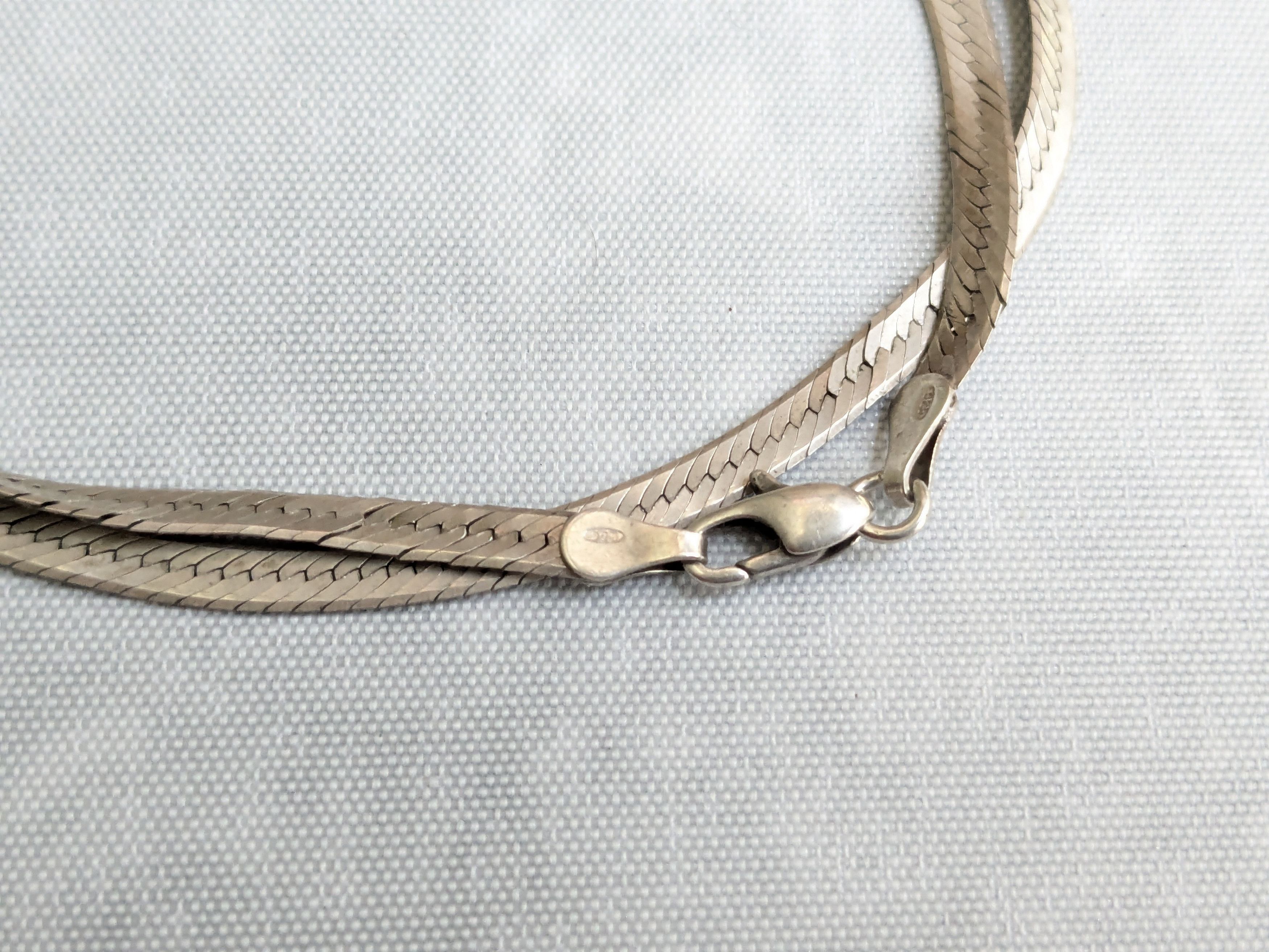 Jewelry Vintage Sterling Silver Herringbone Necklace 20" Size ONE SIZE - 3 Thumbnail