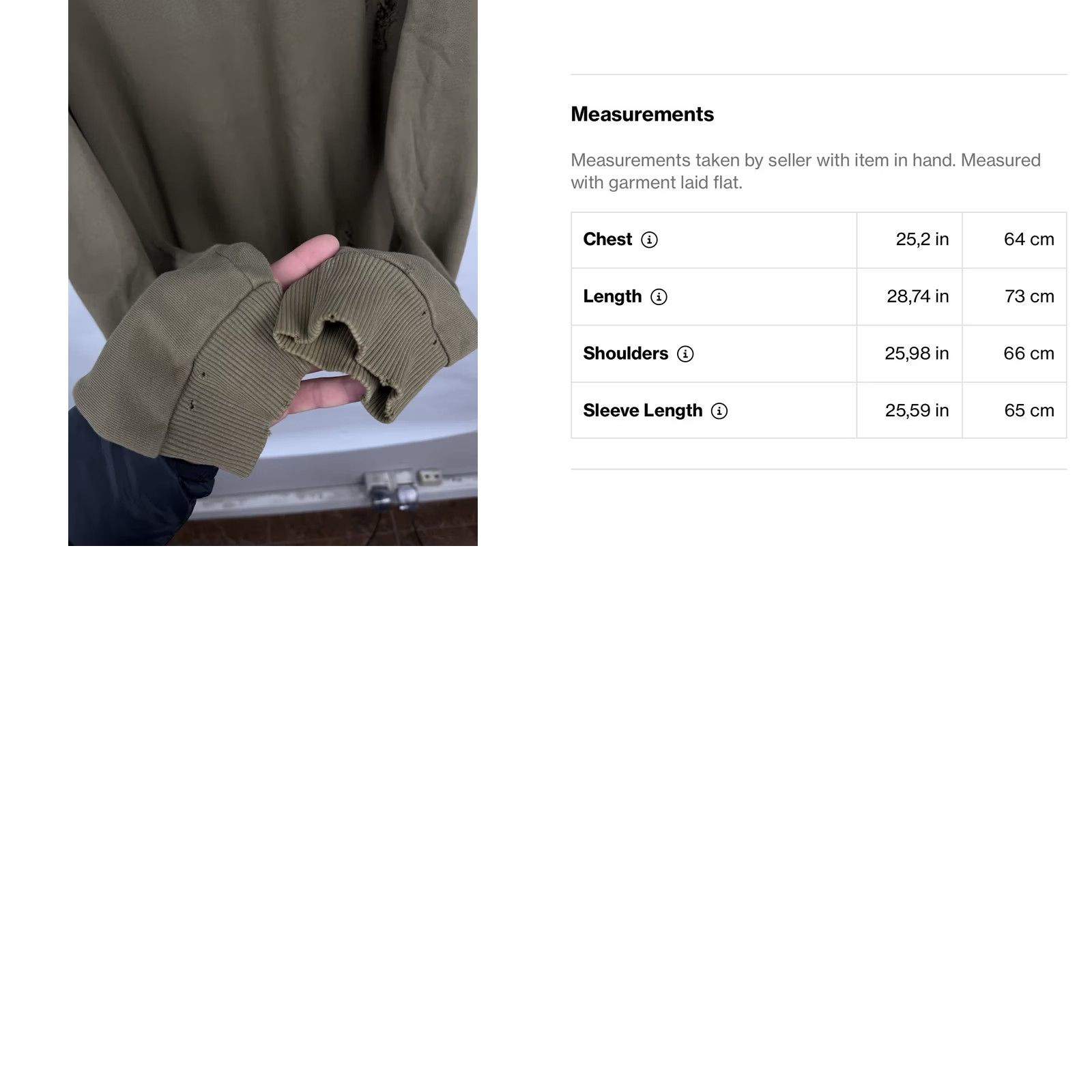 Kapital VINTAGE Opium Avant Garde Sweatshirt Distressed Japan kapital Khaki L Mens Pullover Sweatshirt Size US L / EU 52-54 / 3 - 8 Thumbnail