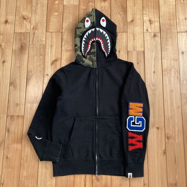 Bape BAPE Detachable Shark Full Zip Hoodie Black x 1st Camo Green Size US S / EU 44-46 / 1 - 2 Thumbnail