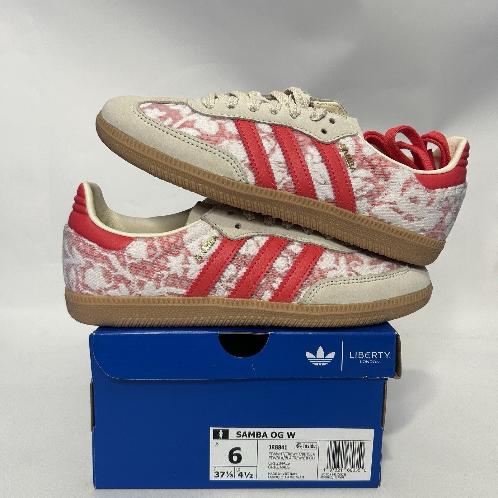 Adidas Adidas Samba OG X Liberty London - “Better Scarlet” JR8841 Size US 6 / IT 36 - 1 Thumbnail