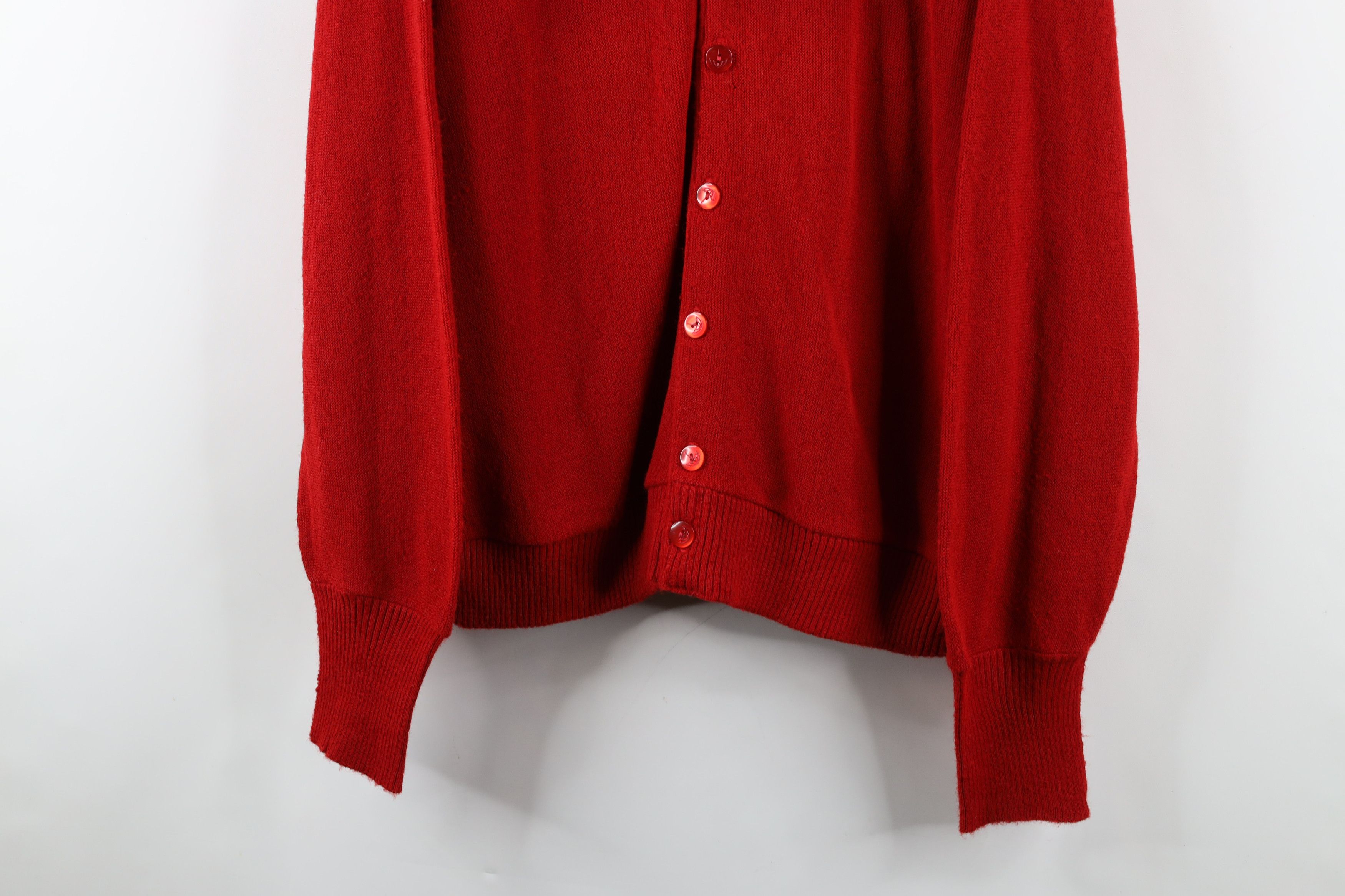 Vintage Vintage 70s Streetwear Faded Blank Knit Cardigan Sweater USA Size US L / EU 52-54 / 3 - 3 Thumbnail