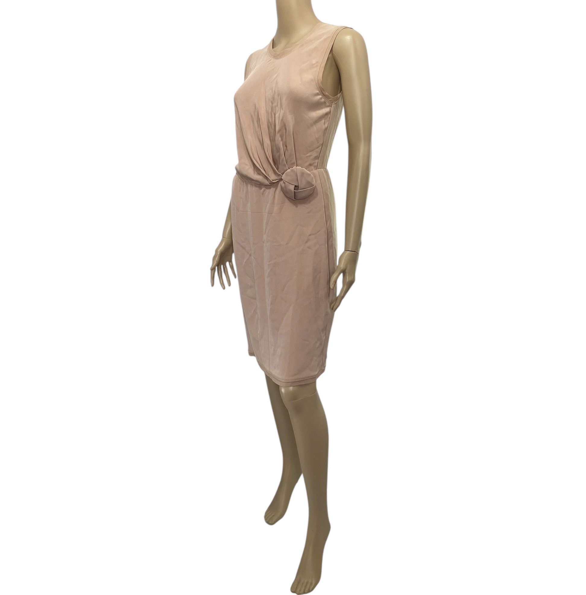 Blumarine Light Pink Rose Applique Silk Dress Size XS / US 0-2 / IT 36-38 - 4 Thumbnail