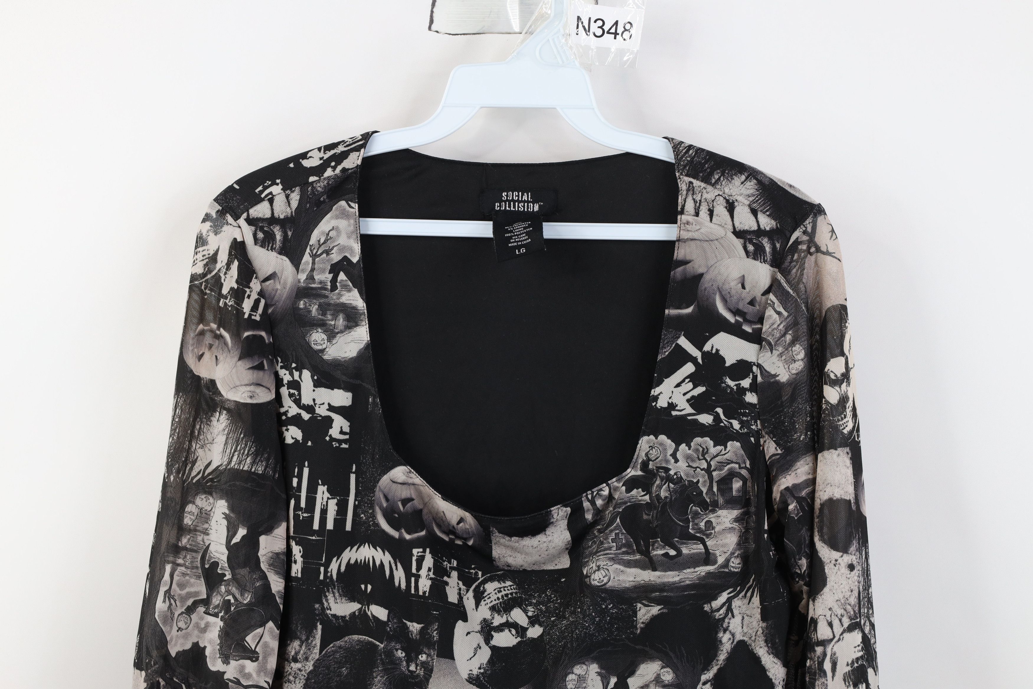 Vintage Vintage Y2K Babydoll Halloween Long Sleeve T-Shirt Size L / US 10 / IT 46 - 2 Thumbnail