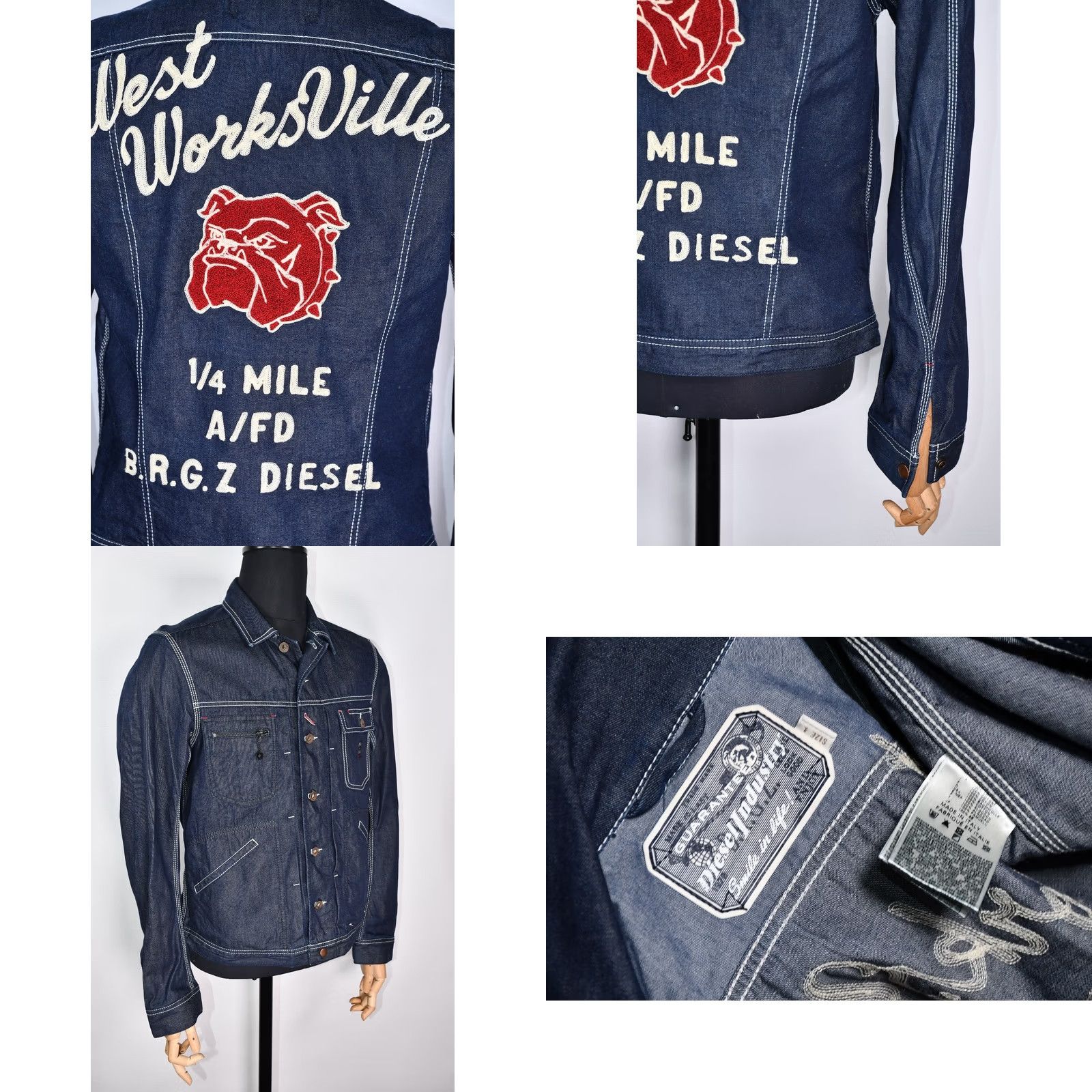 Diesel Diesel Miner-Em Embroidered Indigo Denim Jacket Men L Size US L / EU 52-54 / 3 - 8 Thumbnail