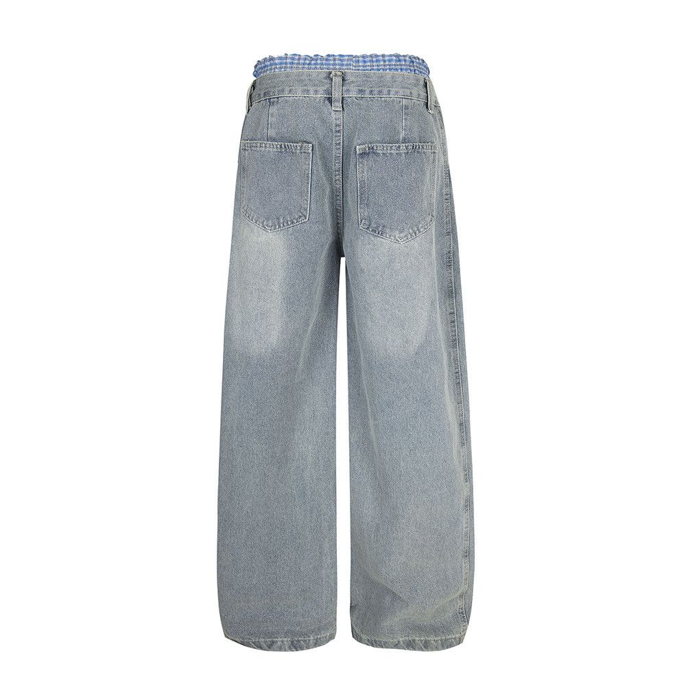 Jean Men's American Retro Washed Wide-Leg Jeans Size US 32 / EU 48 - 2 Thumbnail