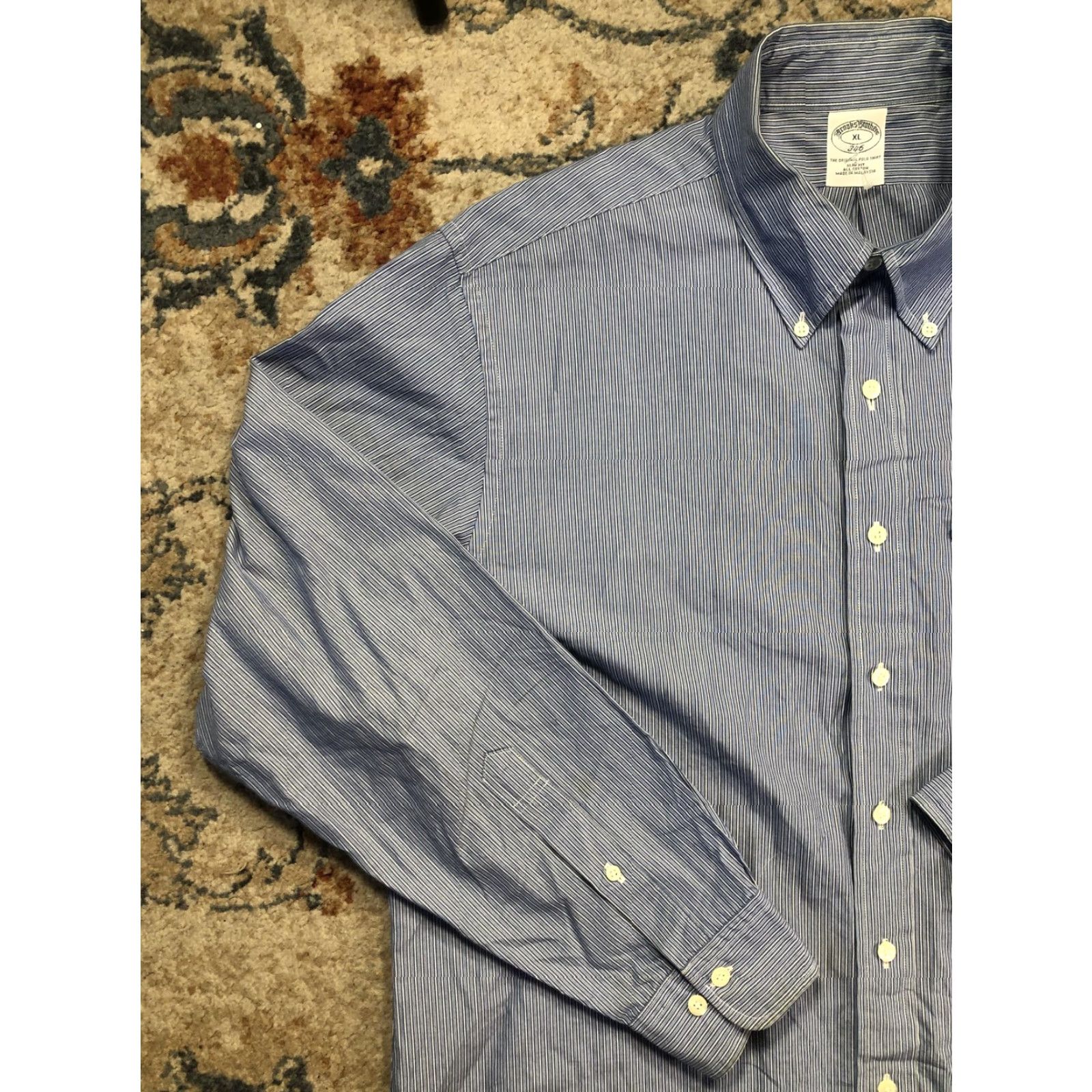 Brooks Brothers Brooks Brothers Shirt Mens XL Blue Stripe Slim Fit Long Sleeve Button Down Size US XL / EU 56 / 4 - 3 Thumbnail