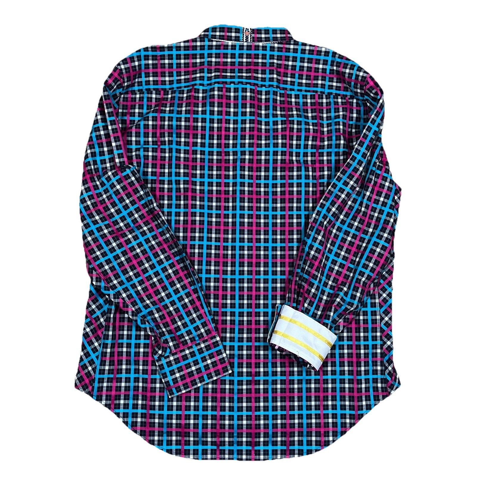 Robert Graham Robert Graham X Tailored Fit Flip Cuff Gingham Grid Plaid Size US XXL / EU 58 / 5 - 3 Thumbnail