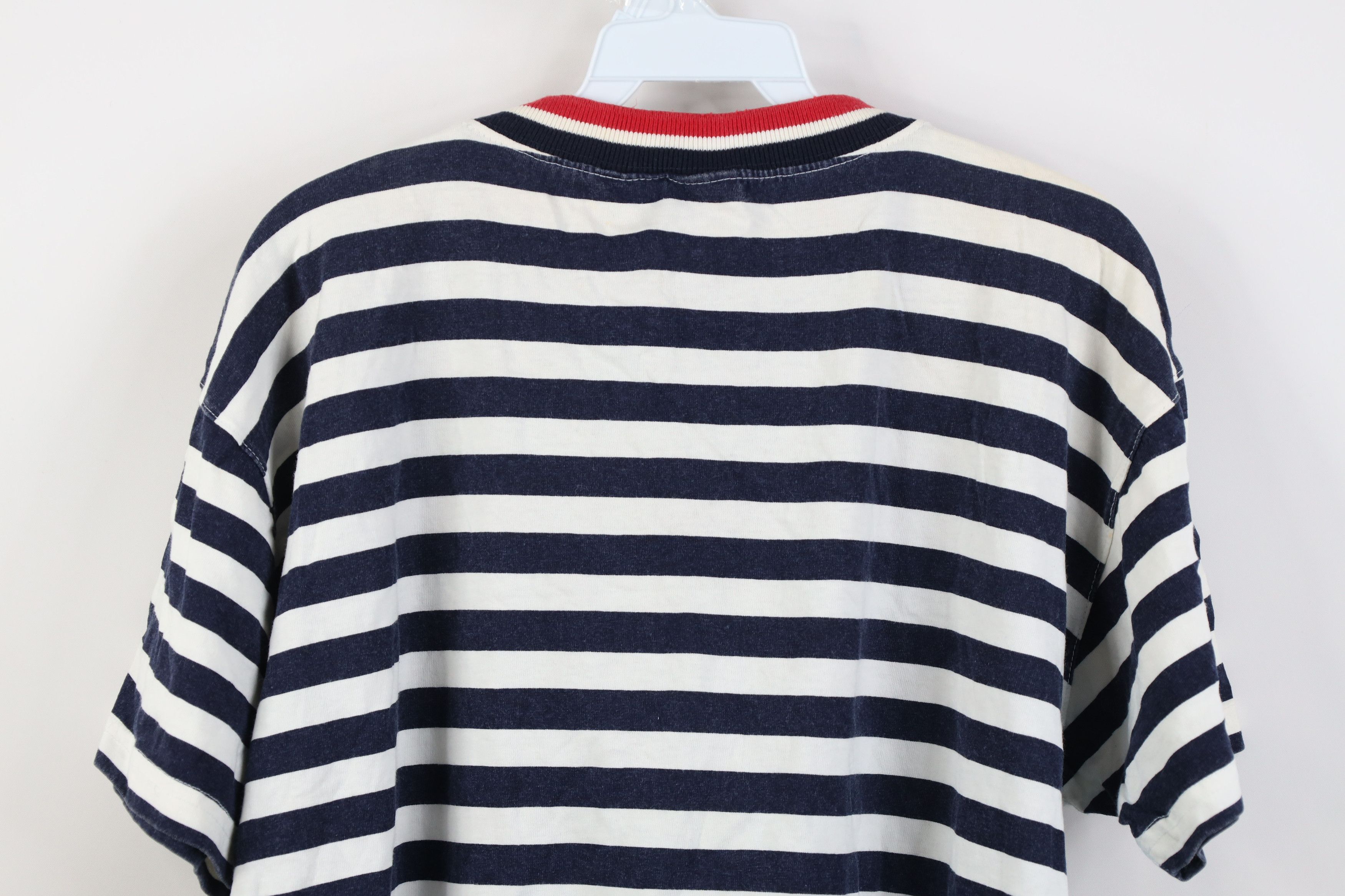 Vintage Vintage 90s Streetwear Striped Star Short Sleeve T-Shirt Size L / US 10 / IT 46 - 14 Thumbnail