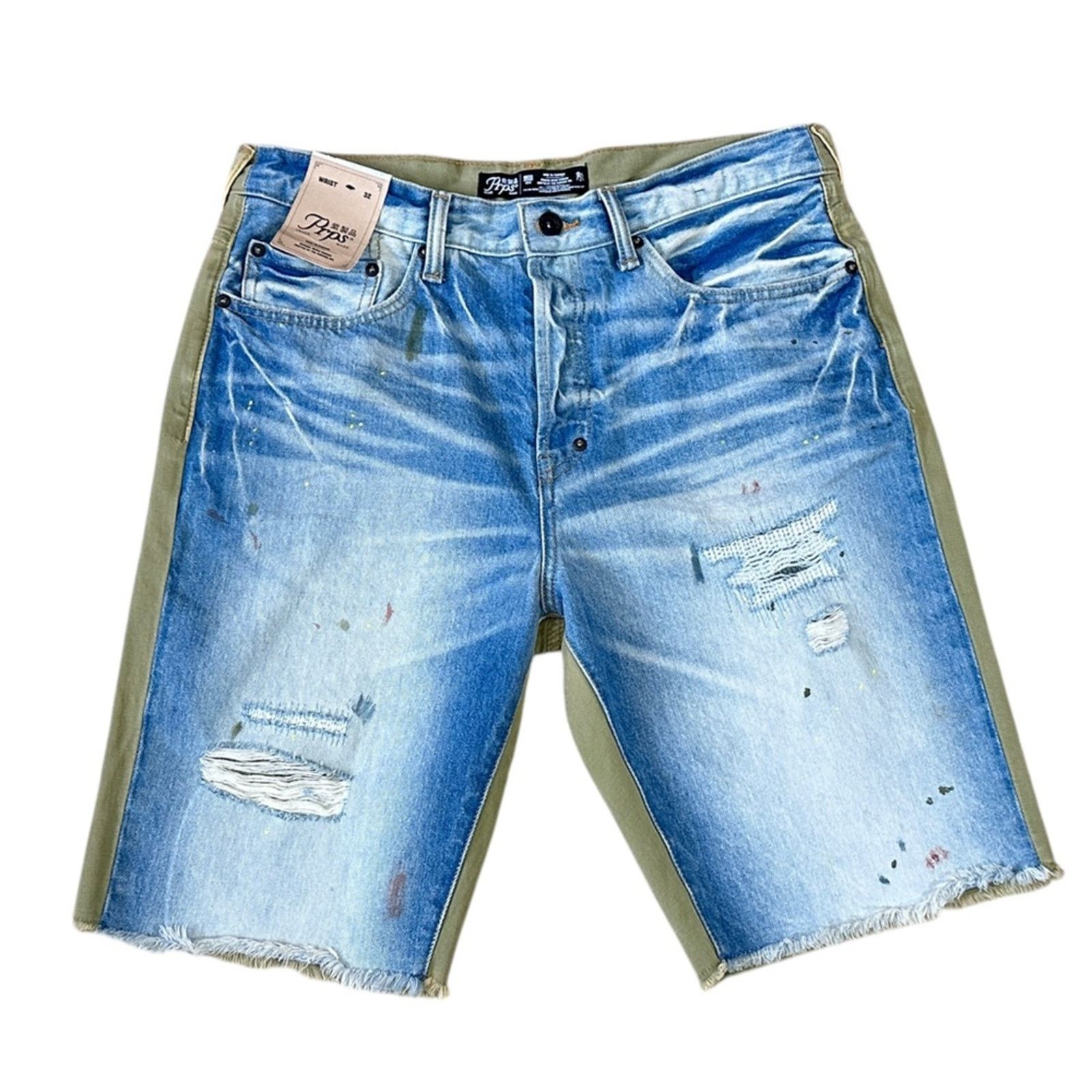 Prps NWT PRPS Grassland Denim & Twill Bermuda Shorts in Indigo Size US 32 / EU 48 - 4 Thumbnail