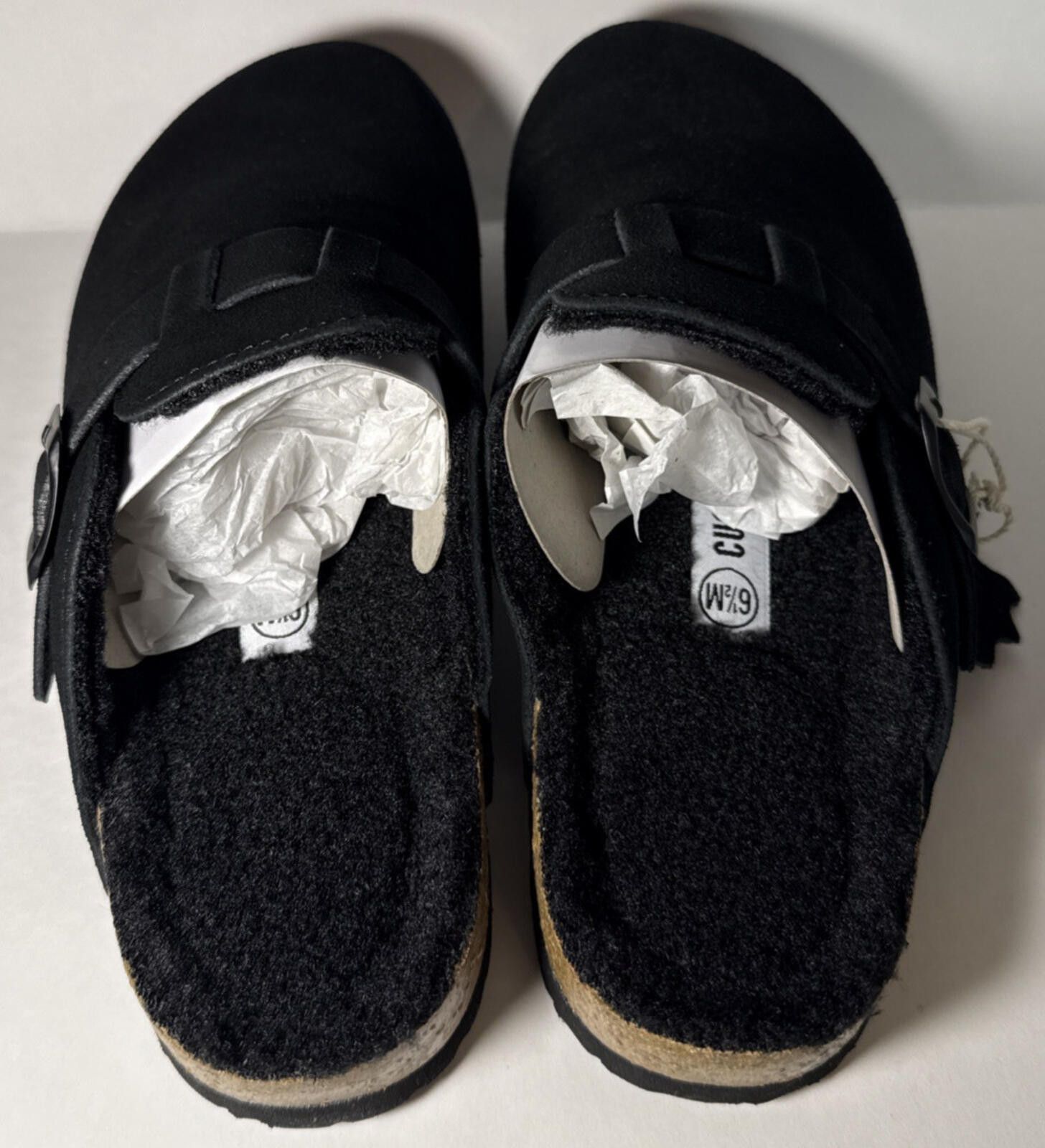 Other Cushionaire Hana-Fur Lined Suede Cork Clogs Black Size 6.5M Size US 6.5 / IT 36.5 - 3 Thumbnail