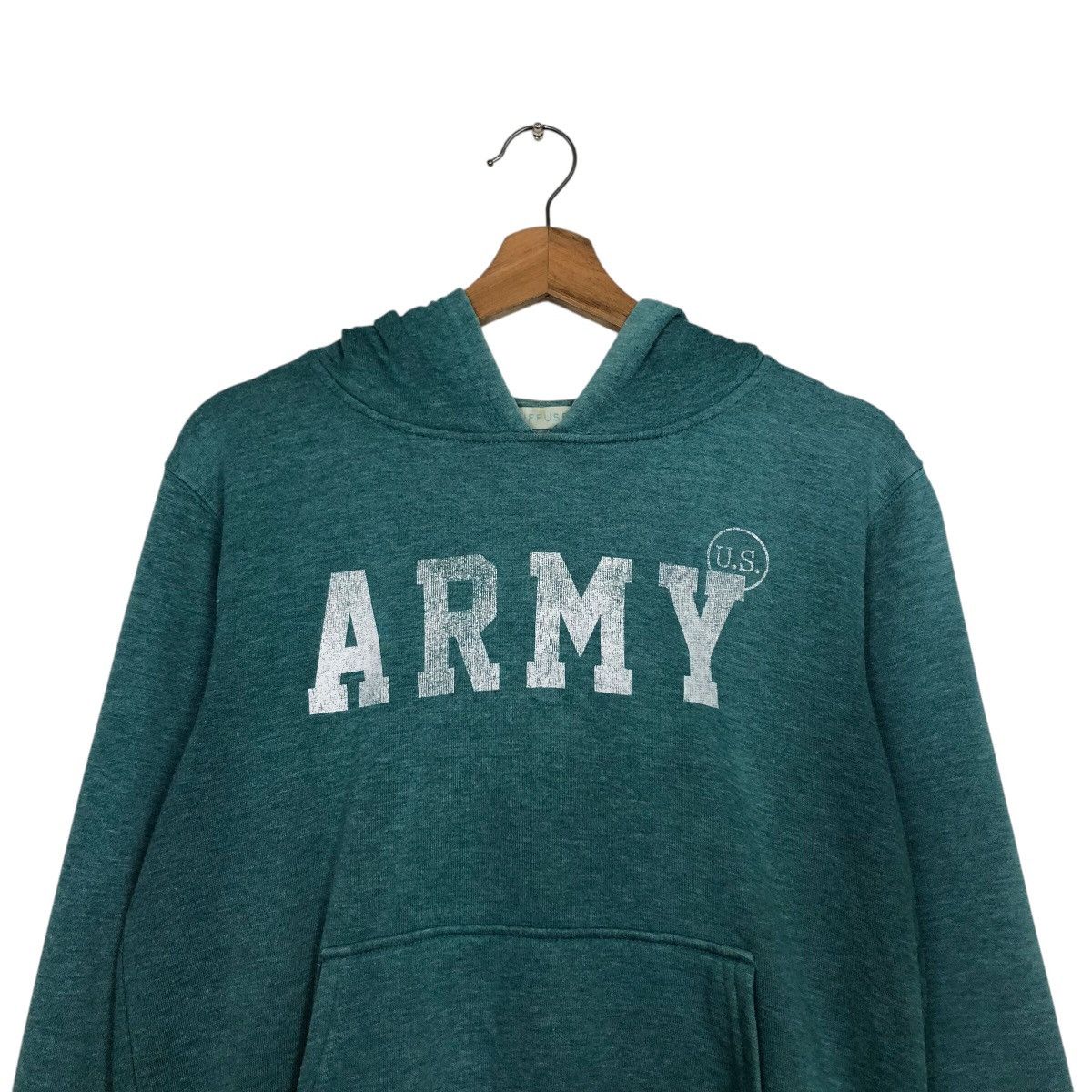 Japanese Brand 📌Vintage Hoodie Pull Over Y2K Army Big Logo Spell Out Size US M / EU 48-50 / 2 - 14 Thumbnail