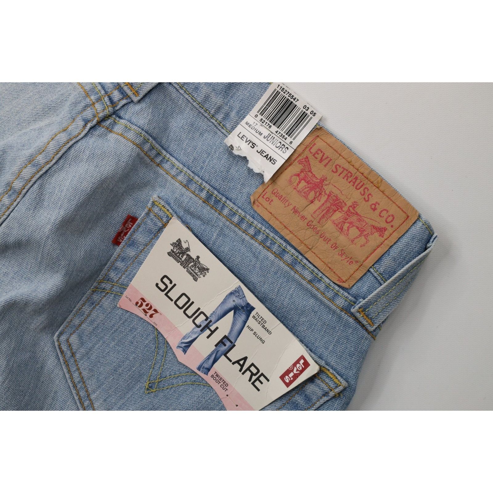 Levi's Deadstock Vintage Y2K Levis 527 Babydoll Slouch Flare Jeans Size 38" / US 16 / IT 52 - 15 Thumbnail