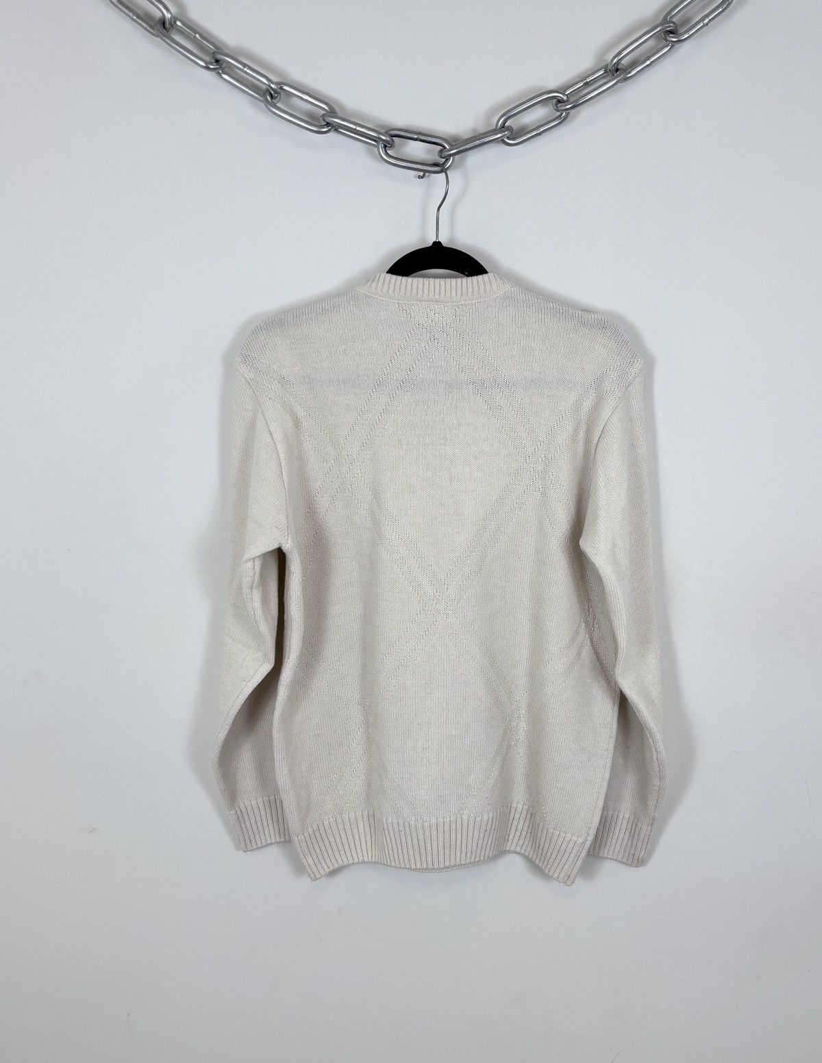Lacoste Lacoste Vintage Men’s Ivory Argyle Knit Wool Blend Sweater Size US M / EU 48-50 / 2 - 12 Thumbnail