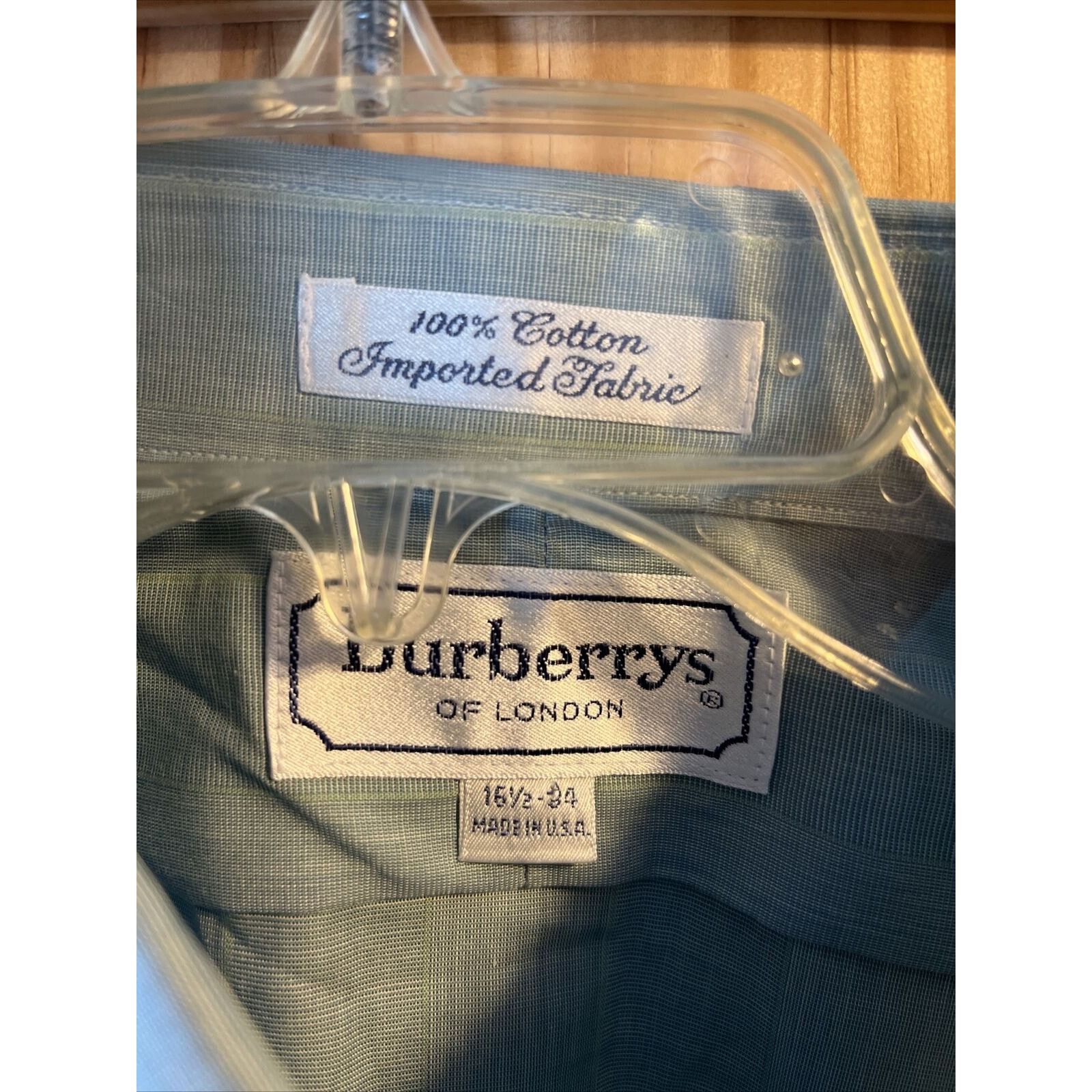 Burberry Burberry Men’s 16.5 34 Green Grey LS Button Up Cotton Shirt Size US L / EU 52-54 / 3 - 2 Thumbnail