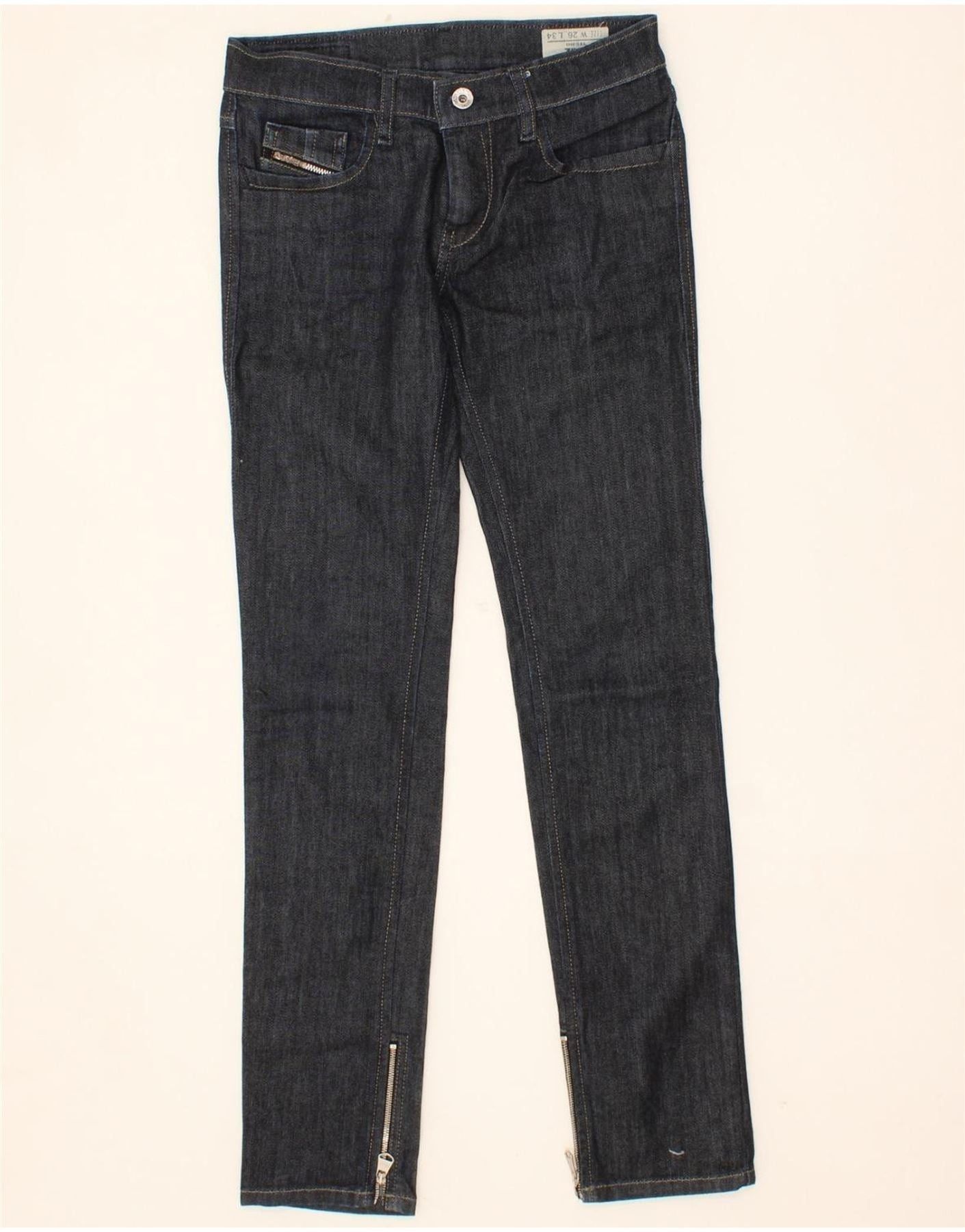 Diesel Womens Zivy Skinny Jeans W26 L29 Navy Blue Cotton Size 42" / US 20 - 1 Thumbnail