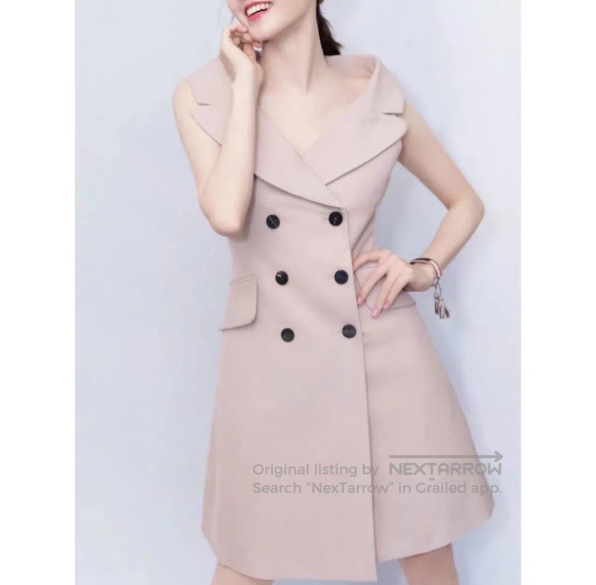 Dior Dior Rose Pink Lapel Sleeveless Vest Dress. Size S / US 4 / IT 40 - 2 Thumbnail