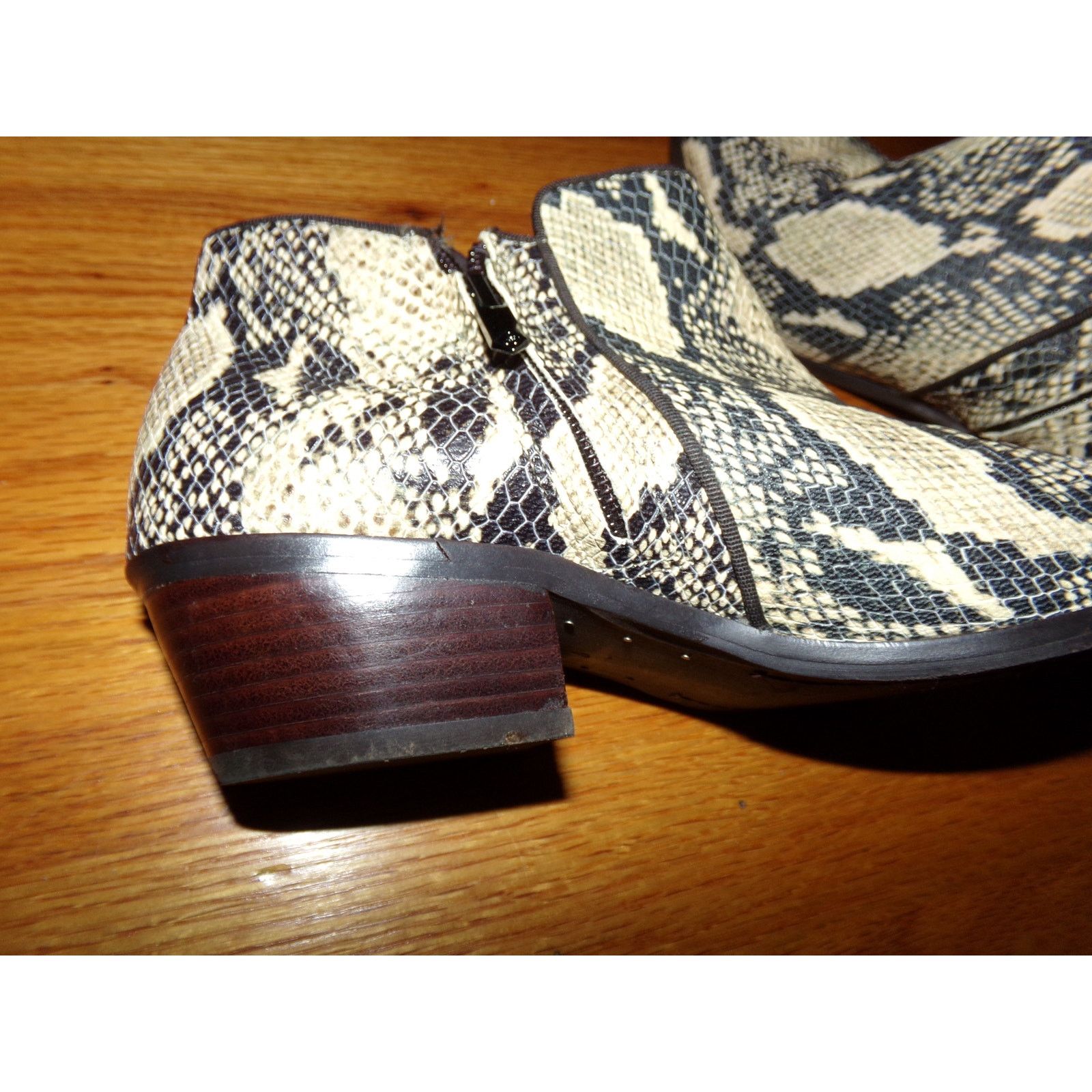 Sam Edelman Sam Edelman snake print wood heel booties 7 EUC Size US 7 / IT 37 - 3 Thumbnail