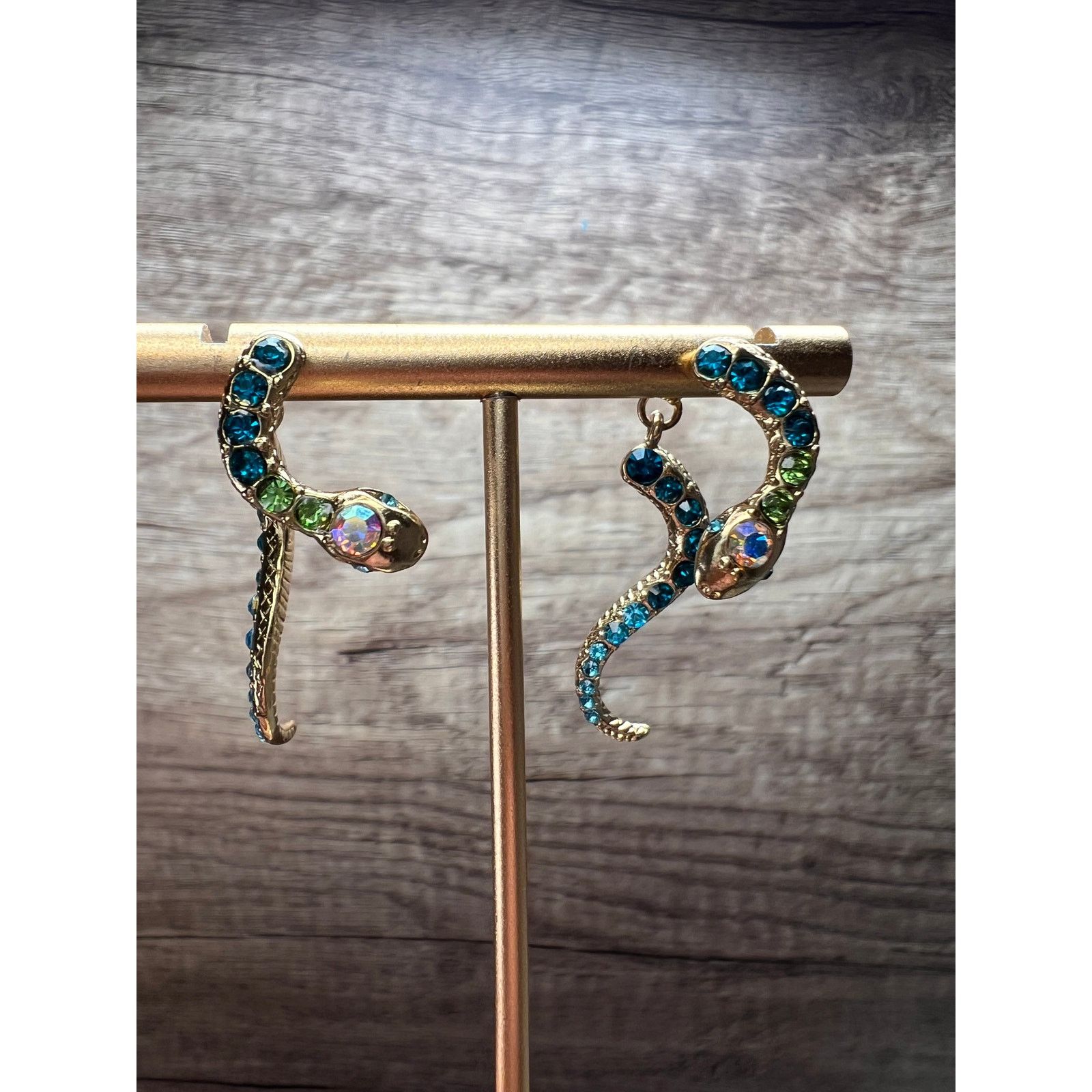 Betsey Johnson Betsey Johnson Gold-Tone Pavé Crystal Snake Earrings Size ONE SIZE - 9 Thumbnail