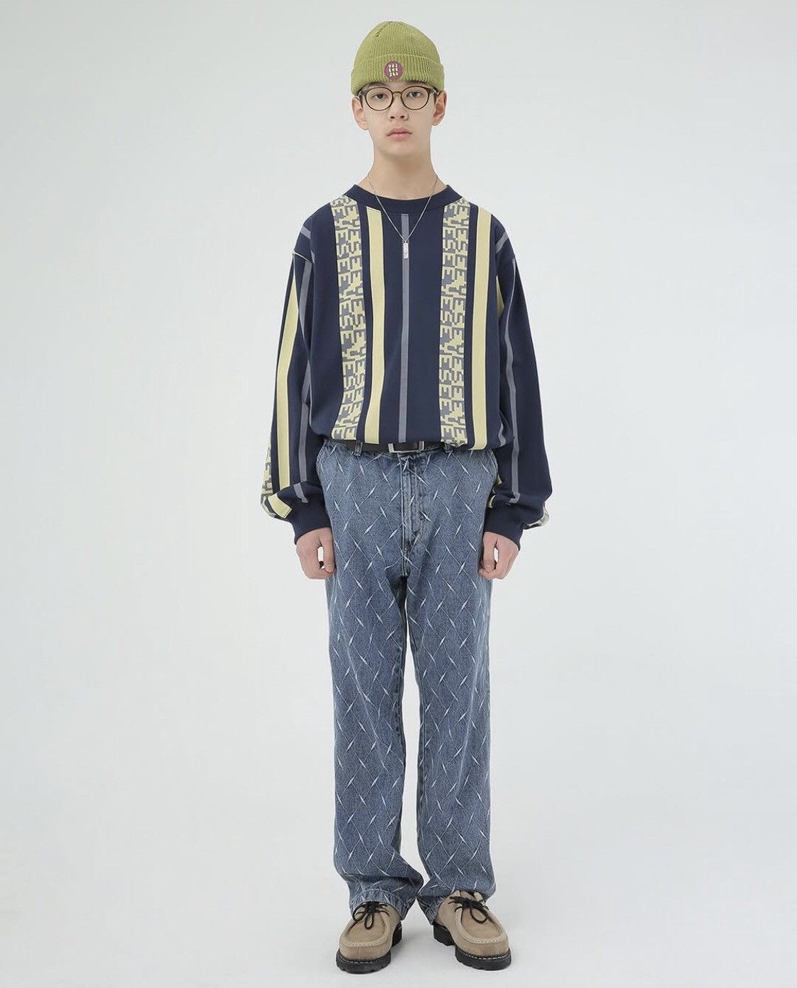 Designer × Uniform Bridge YESEYESEE Net Denim Pant Blue Size US 35 - 15 Thumbnail
