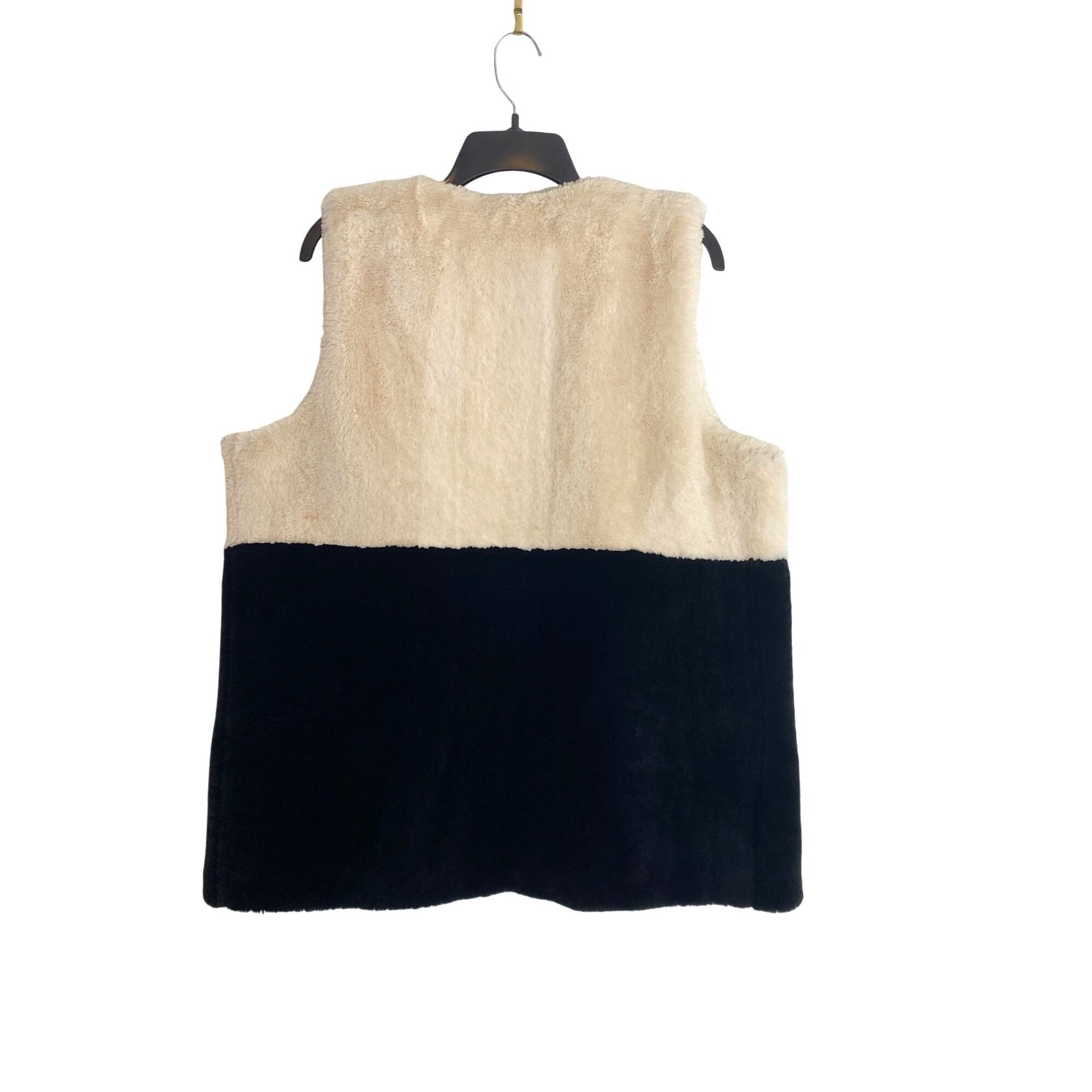 Designer H BY HEURUEH WOMEN'S BLACK AND WINTER WHITE FAUX FUR VEST SZ Size M / US 6-8 / IT 42-44 - 2 Thumbnail