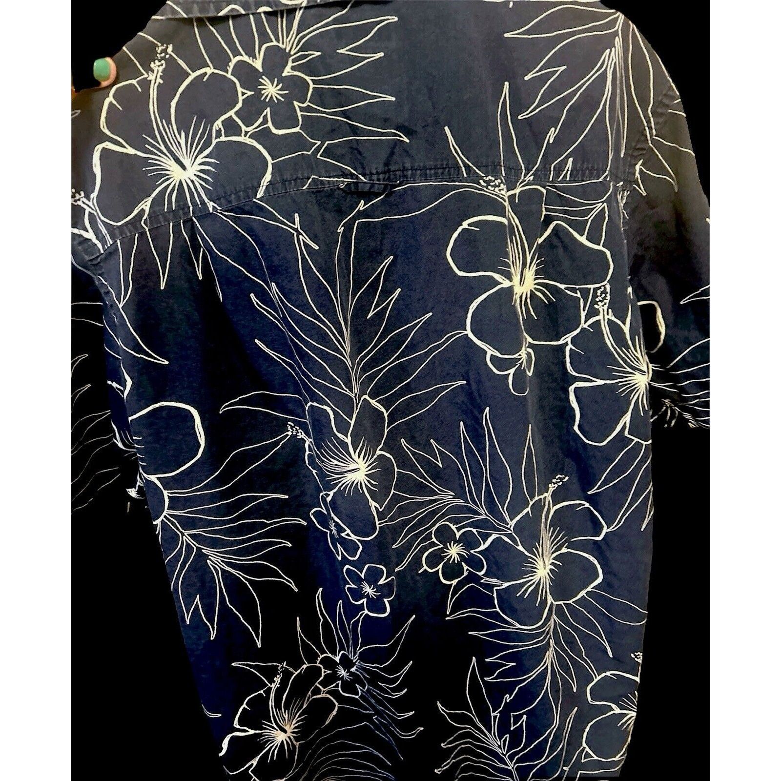 Club Room Club Room Men's L Charter Club Blue White Hawaiian Shirt Size US L / EU 52-54 / 3 - 5 Thumbnail